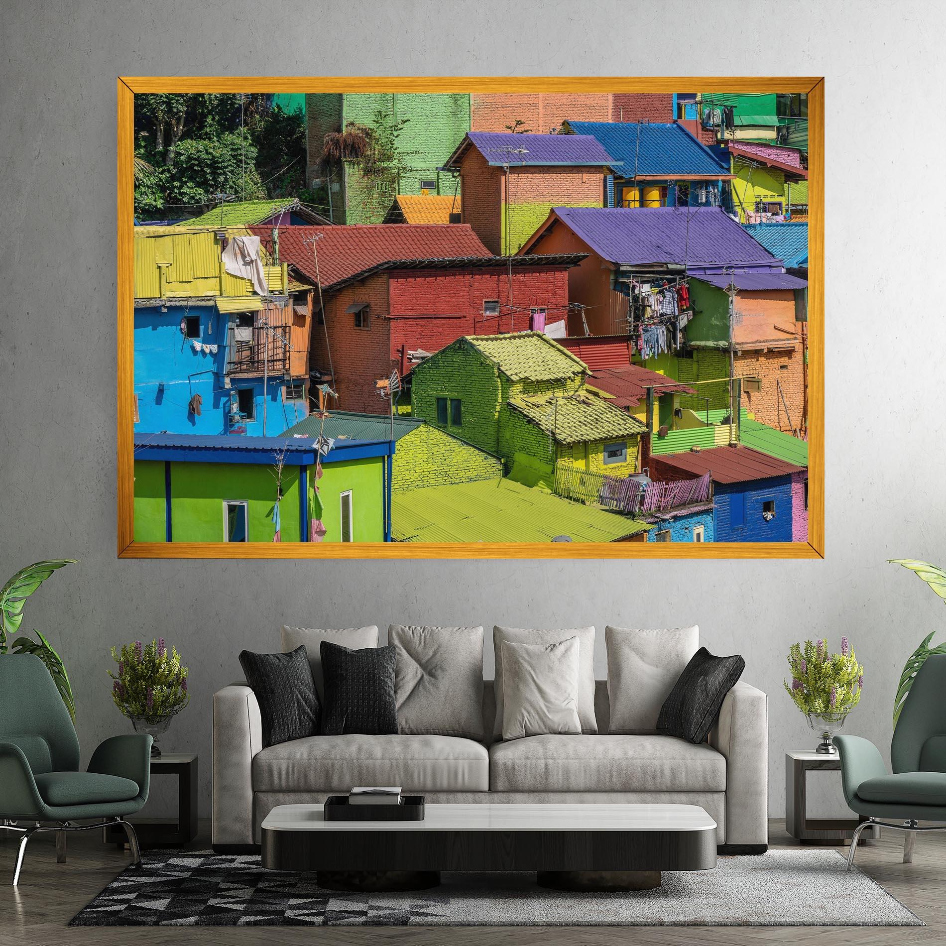 Vászonkép Colorful Small Houses mockup 7