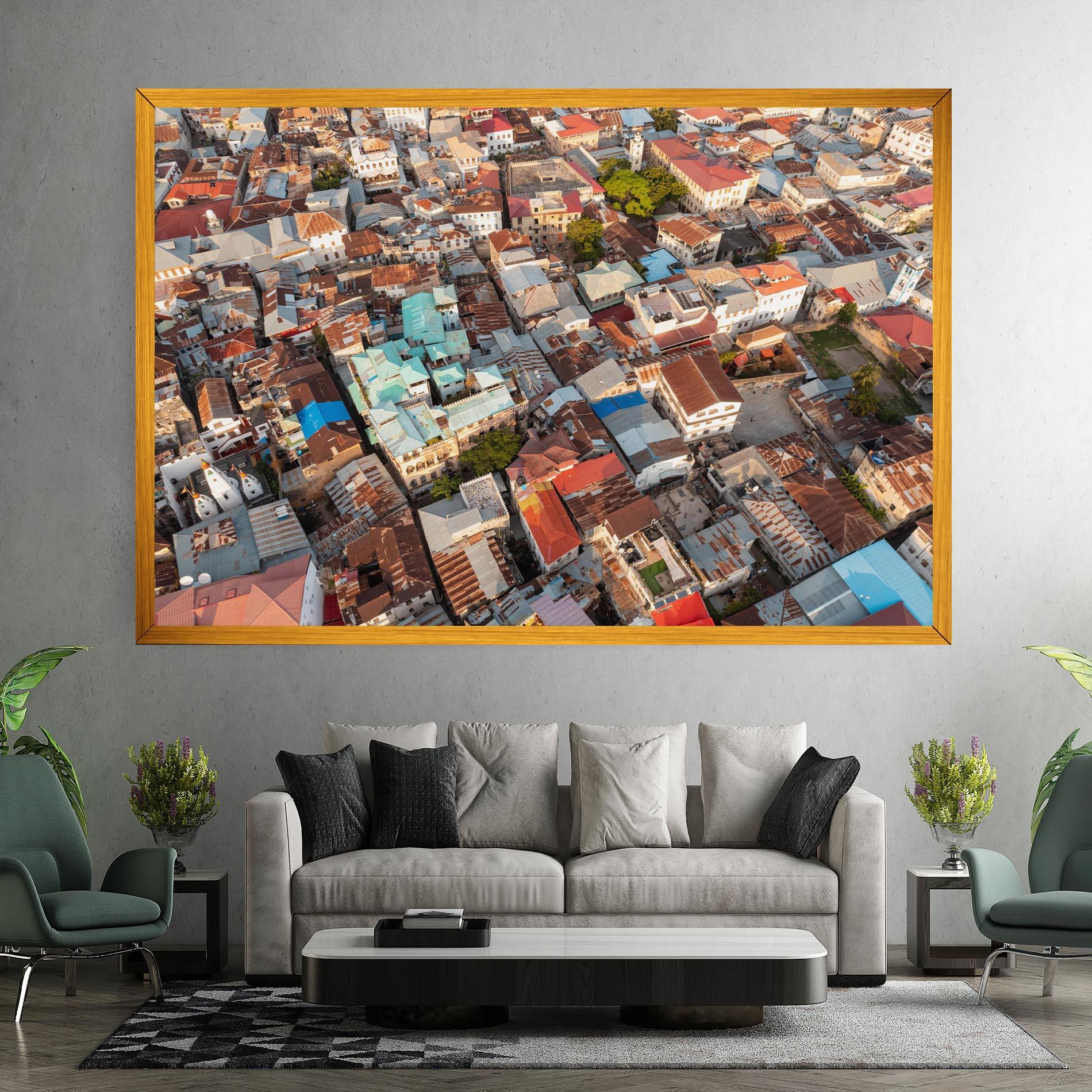 Vászonkép Island Tanzania Buildings mockup 7