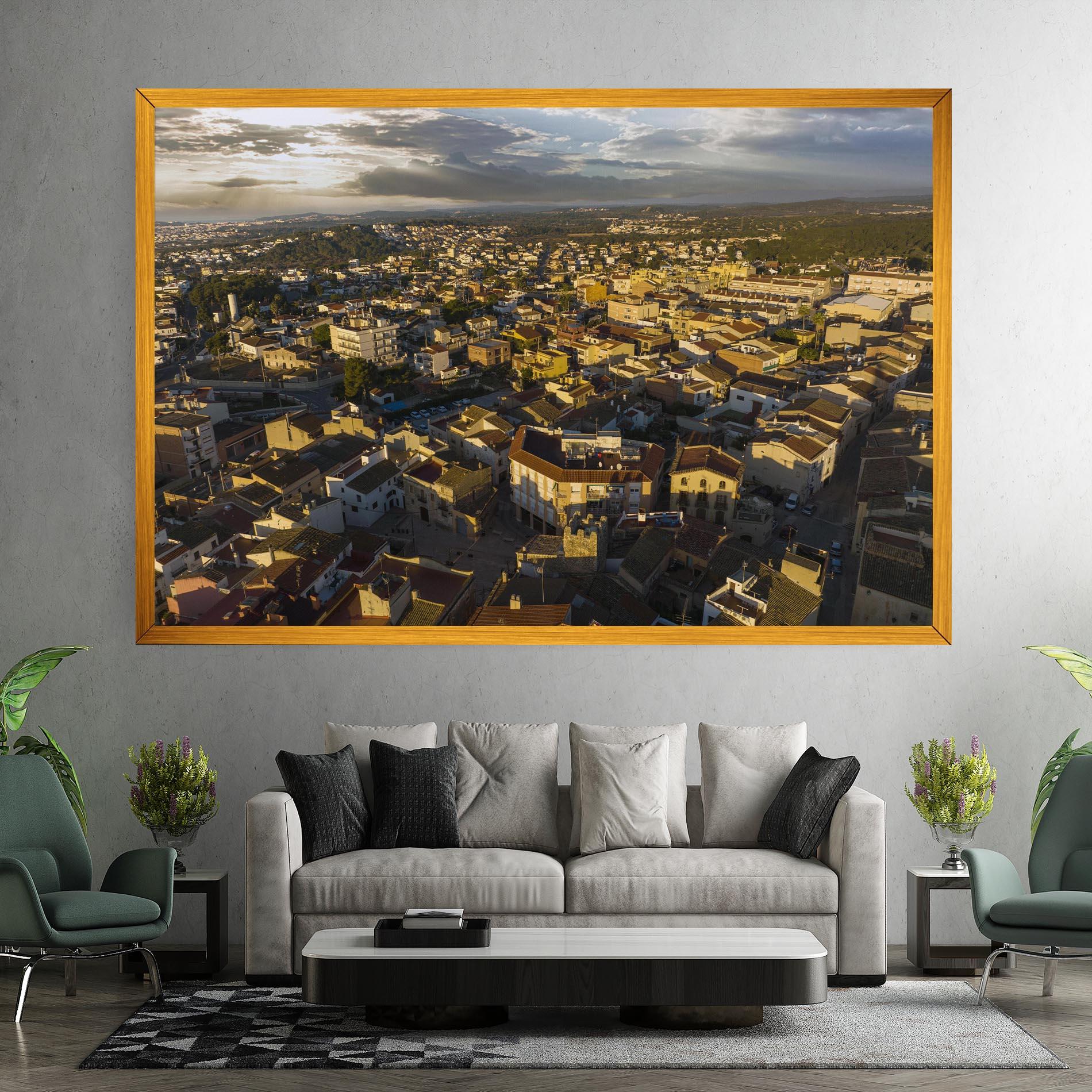 Vászonkép Streets Town Sunrise mockup 7