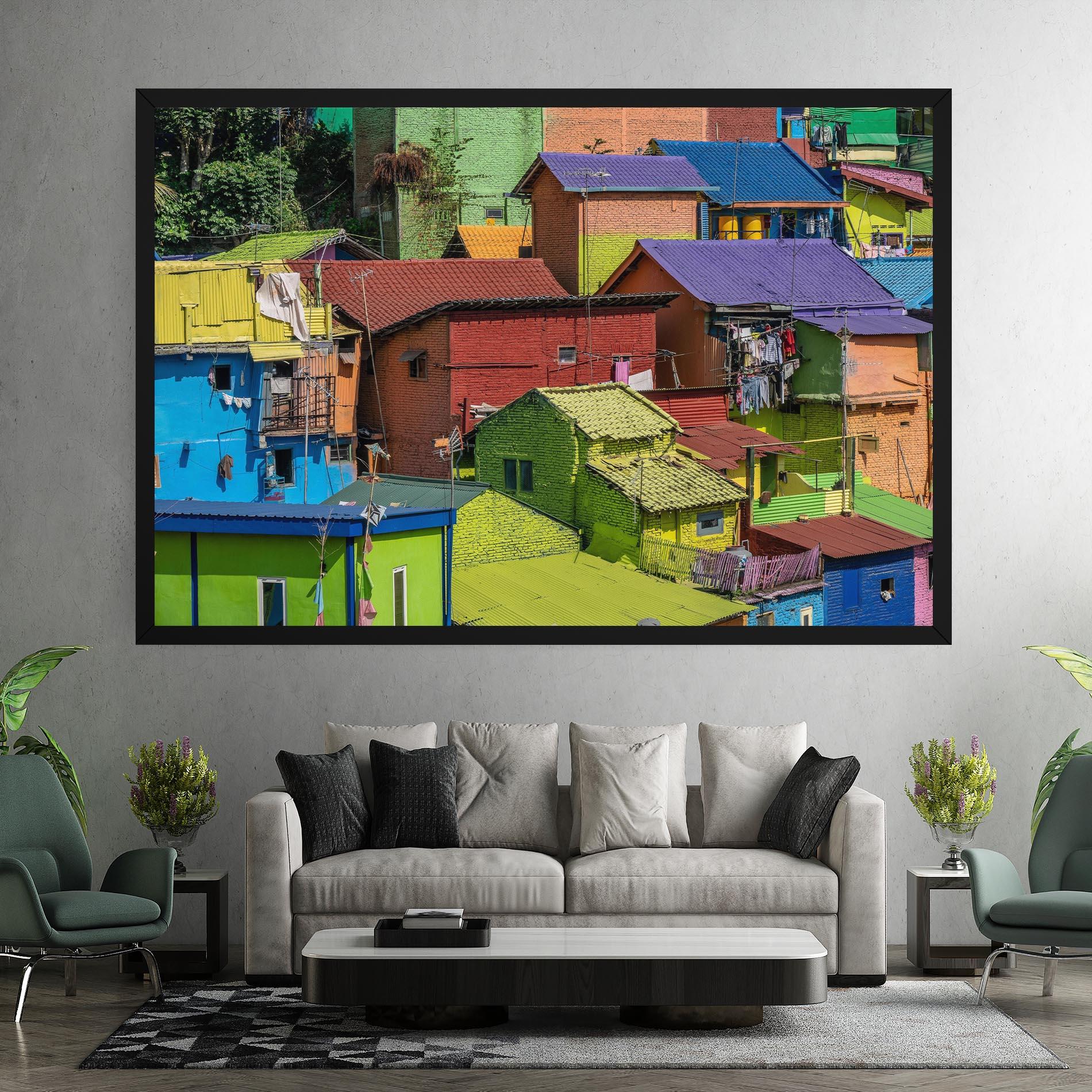 Vászonkép Colorful Small Houses mockup 7