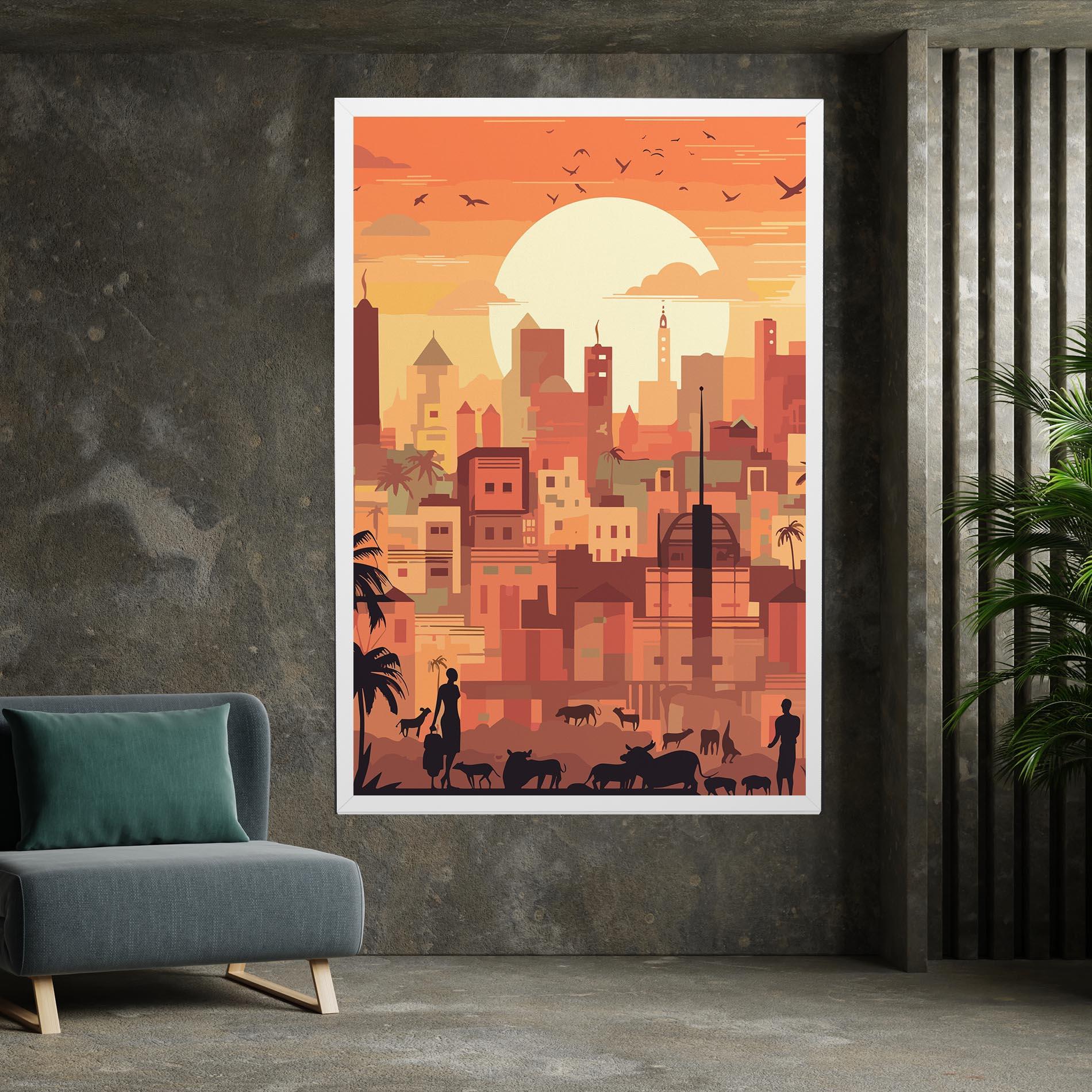 Vászonkép Africa City Sunset mockup 7