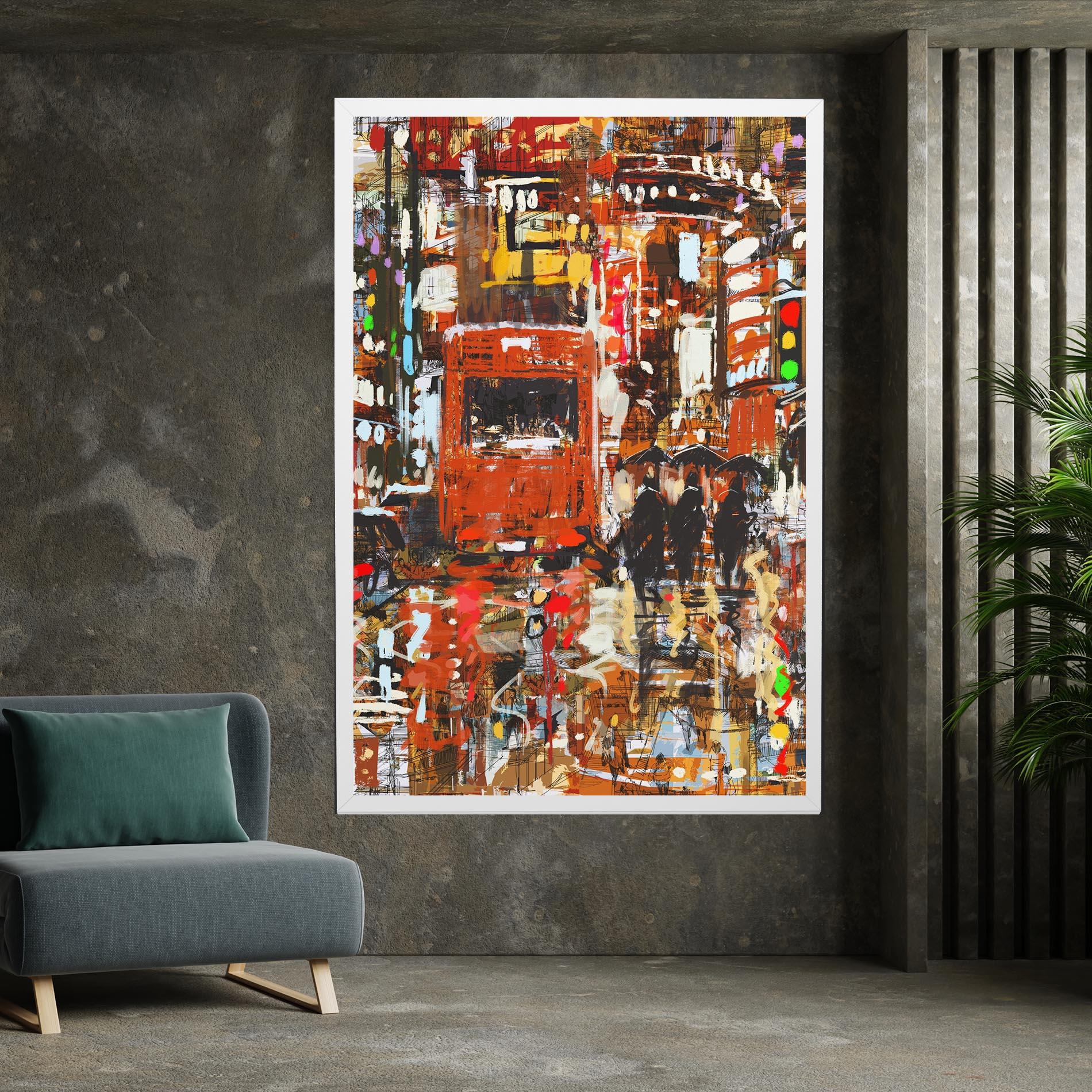 Vászonkép Seamless Colorful City mockup 7