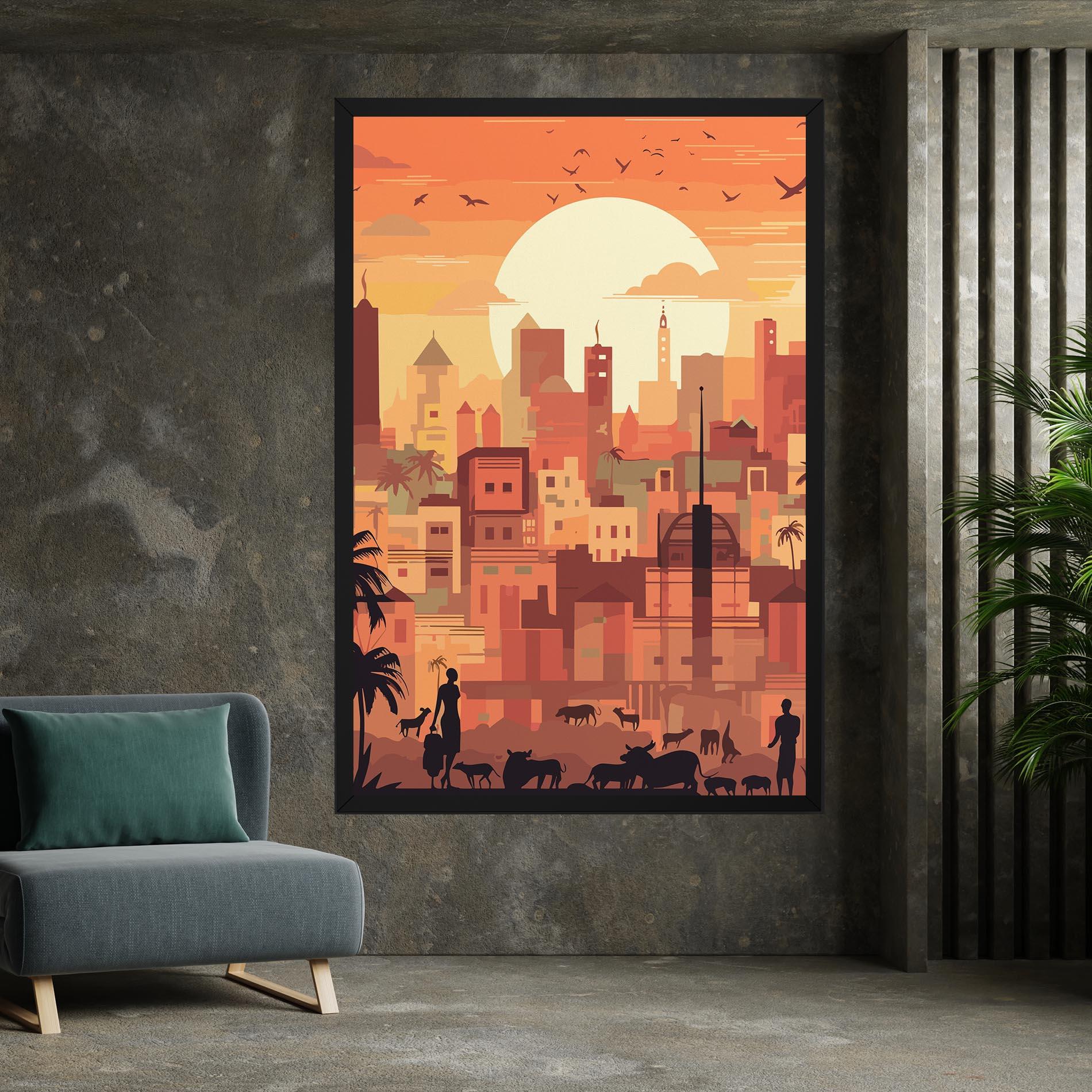 Vászonkép Africa City Sunset mockup 7