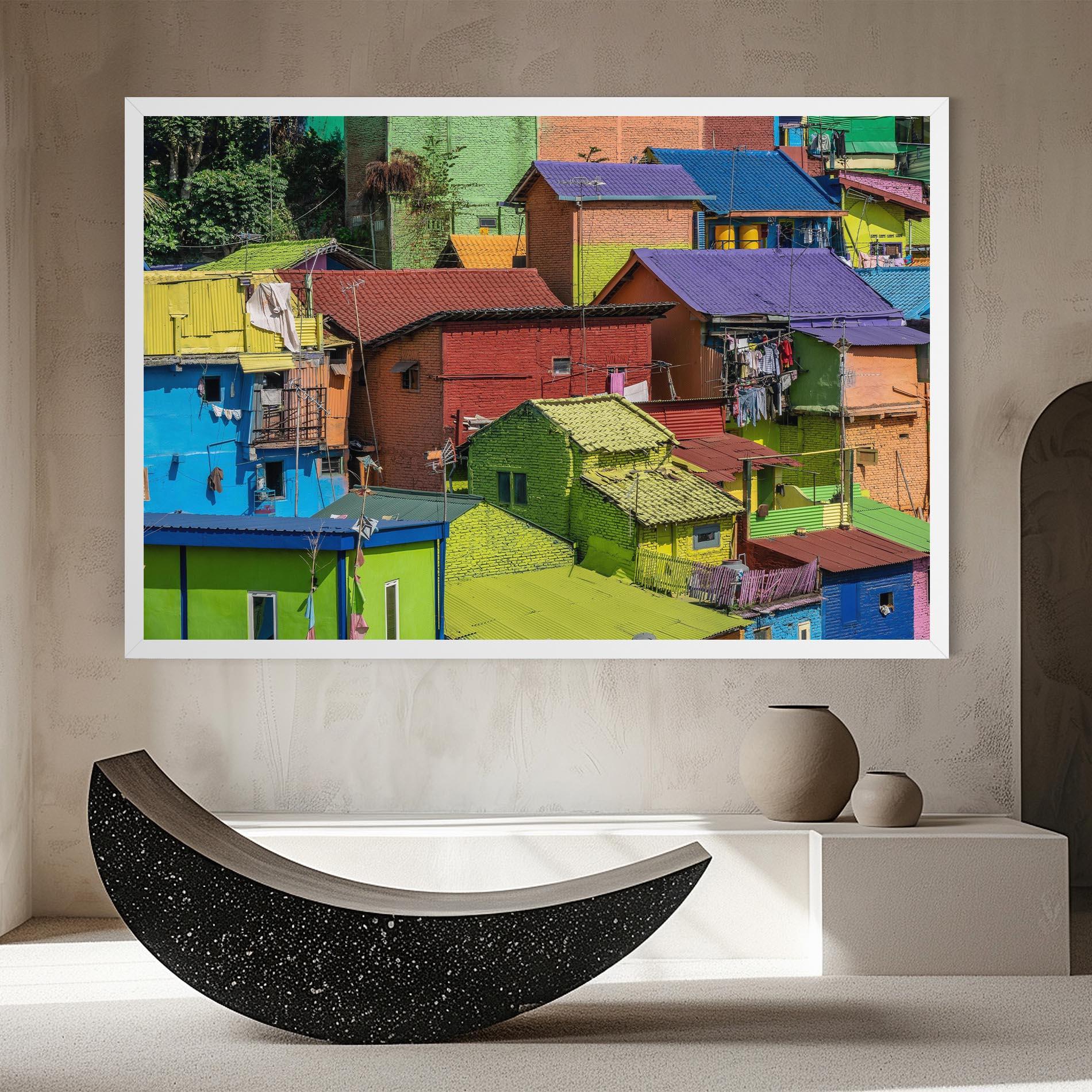 Vászonkép Colorful Small Houses mockup 8