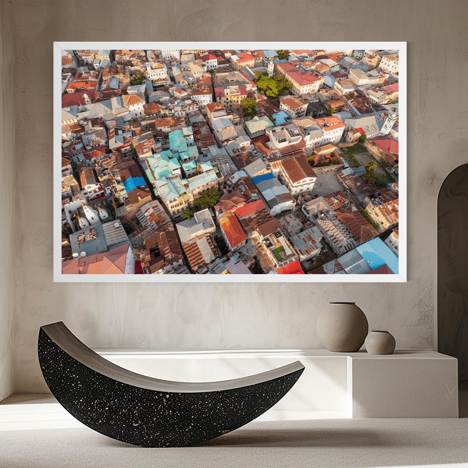 Vászonkép Island Tanzania Buildings mockup 8