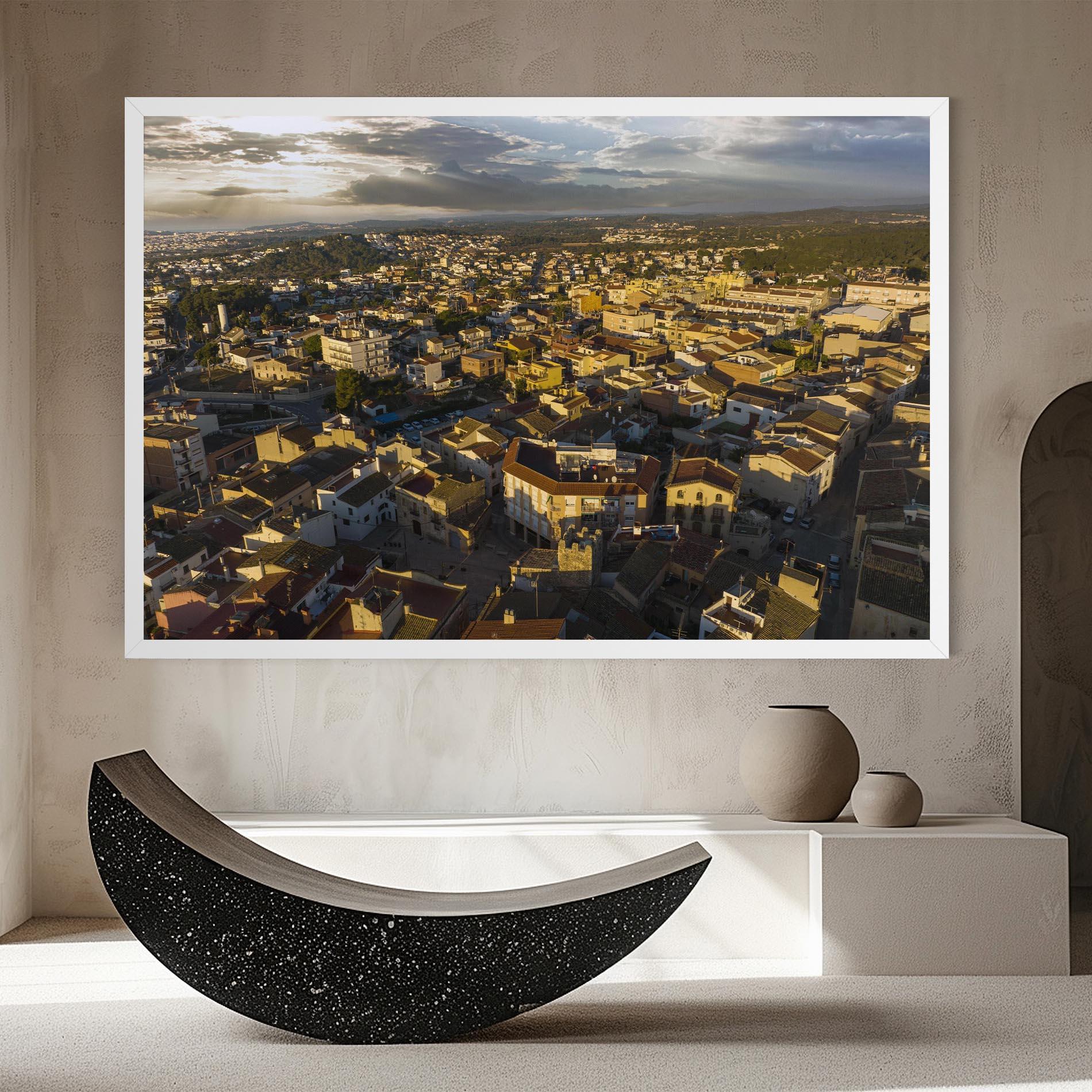 Vászonkép Streets Town Sunrise mockup 8