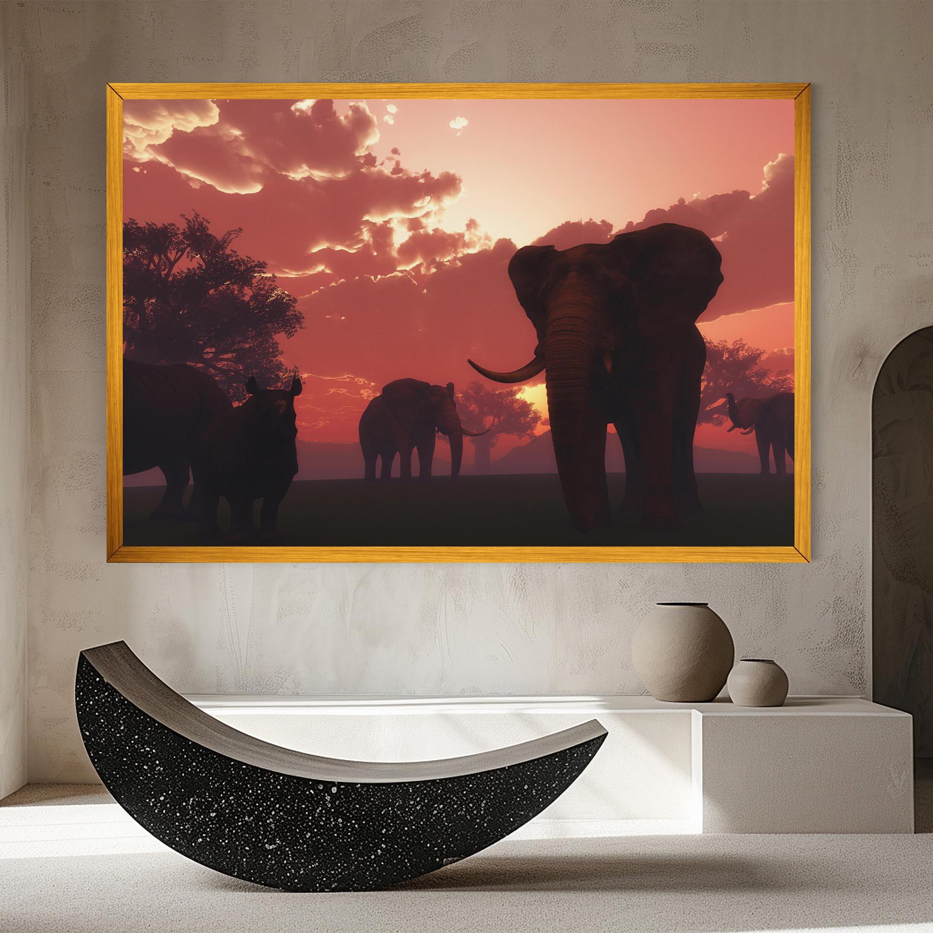 Vászonkép African Elephant View mockup 8