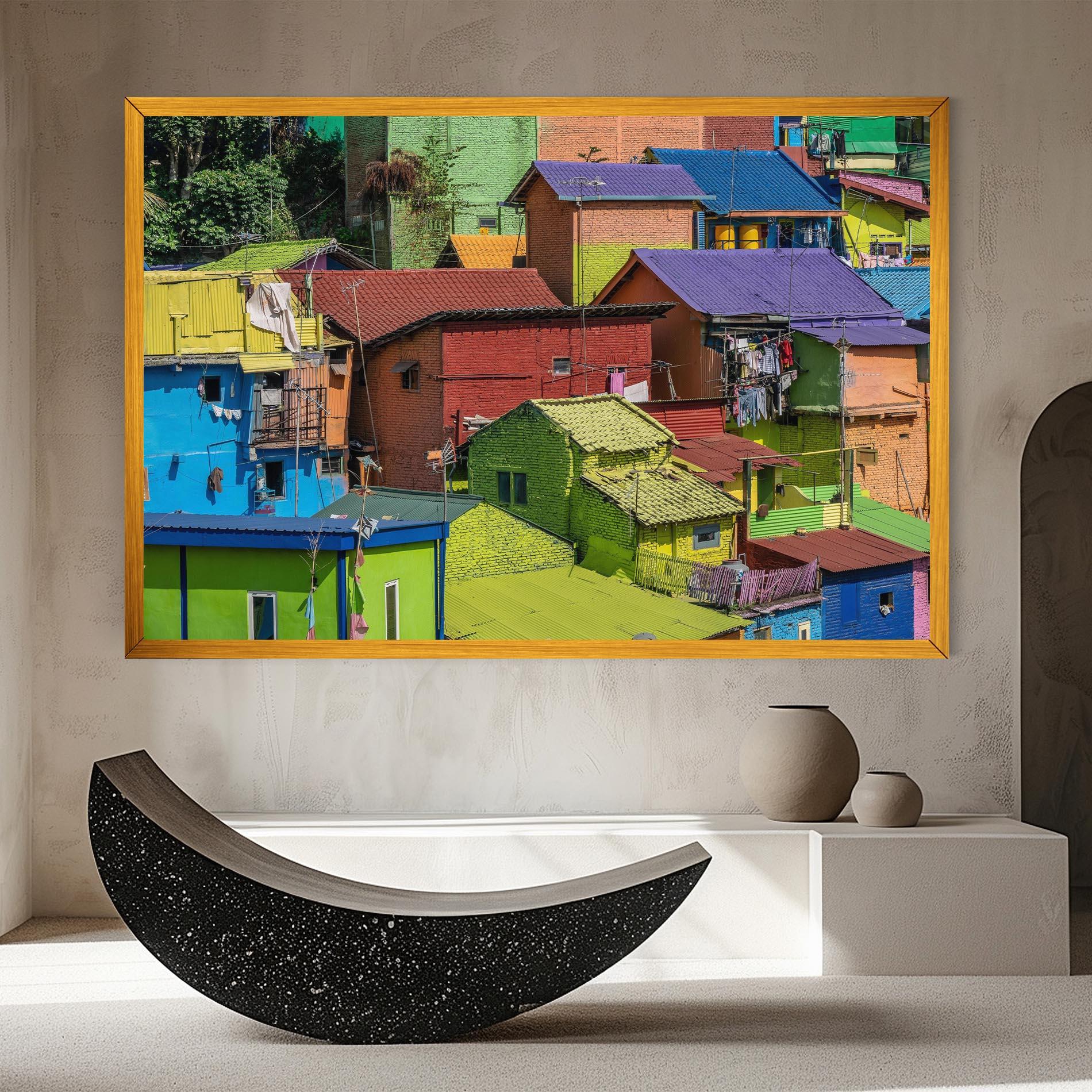 Vászonkép Colorful Small Houses mockup 8