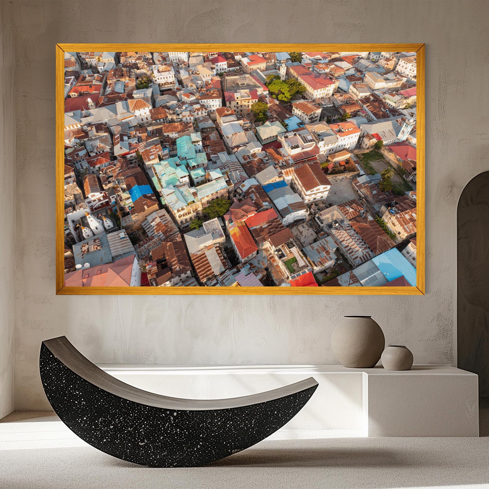 Vászonkép Island Tanzania Buildings mockup 8