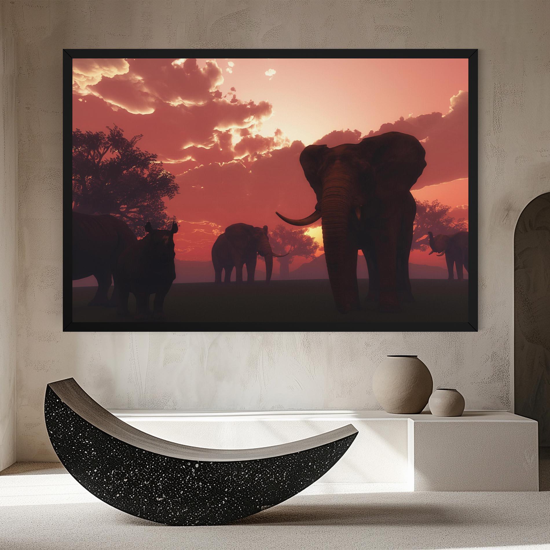 Vászonkép African Elephant View mockup 8