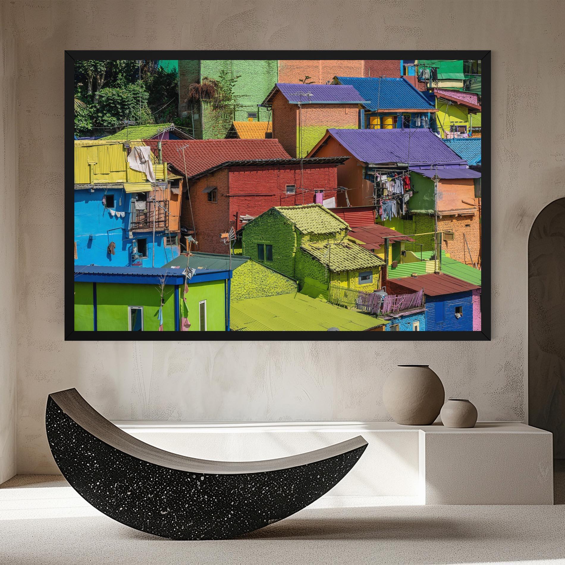 Vászonkép Colorful Small Houses mockup 8