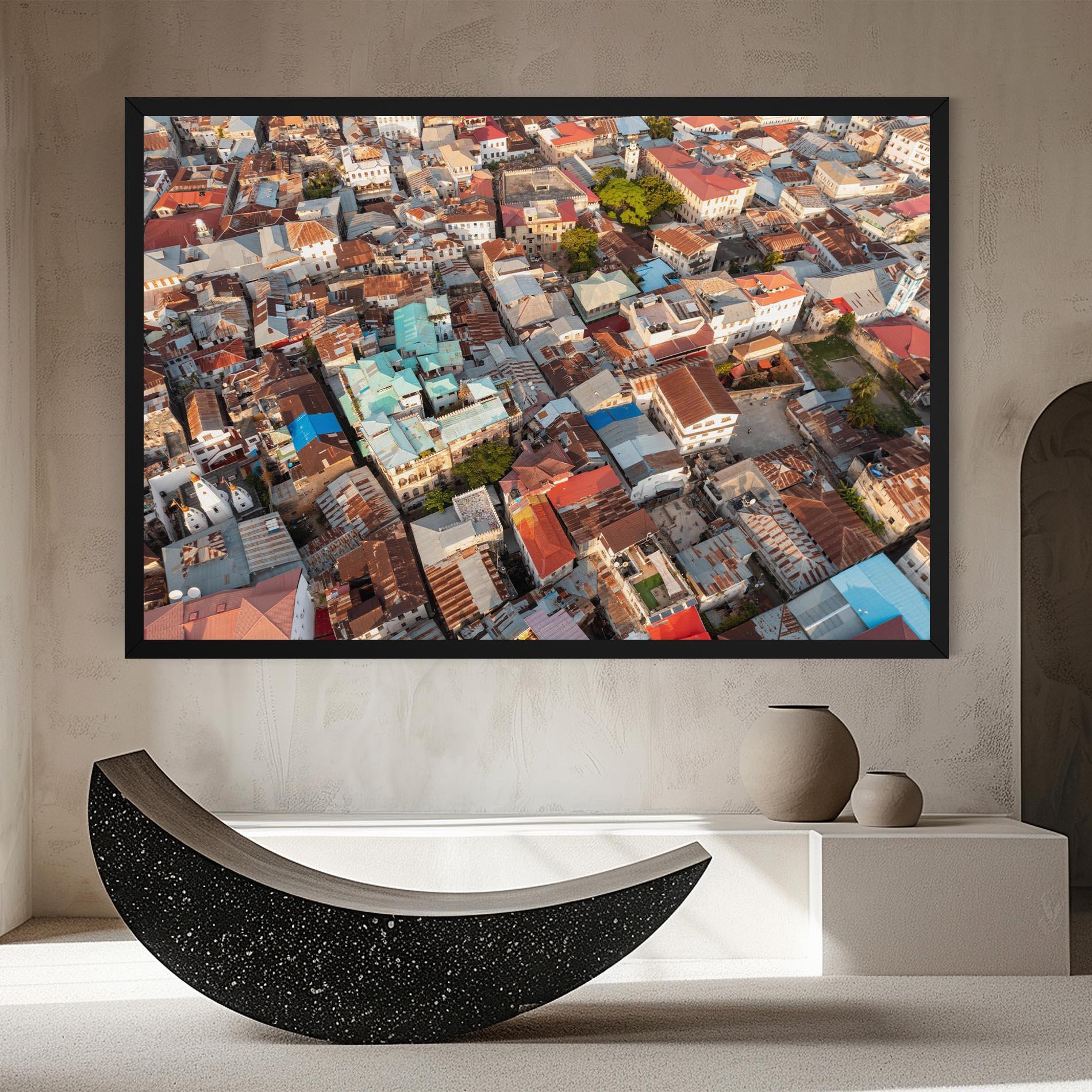 Vászonkép Island Tanzania Buildings mockup 8