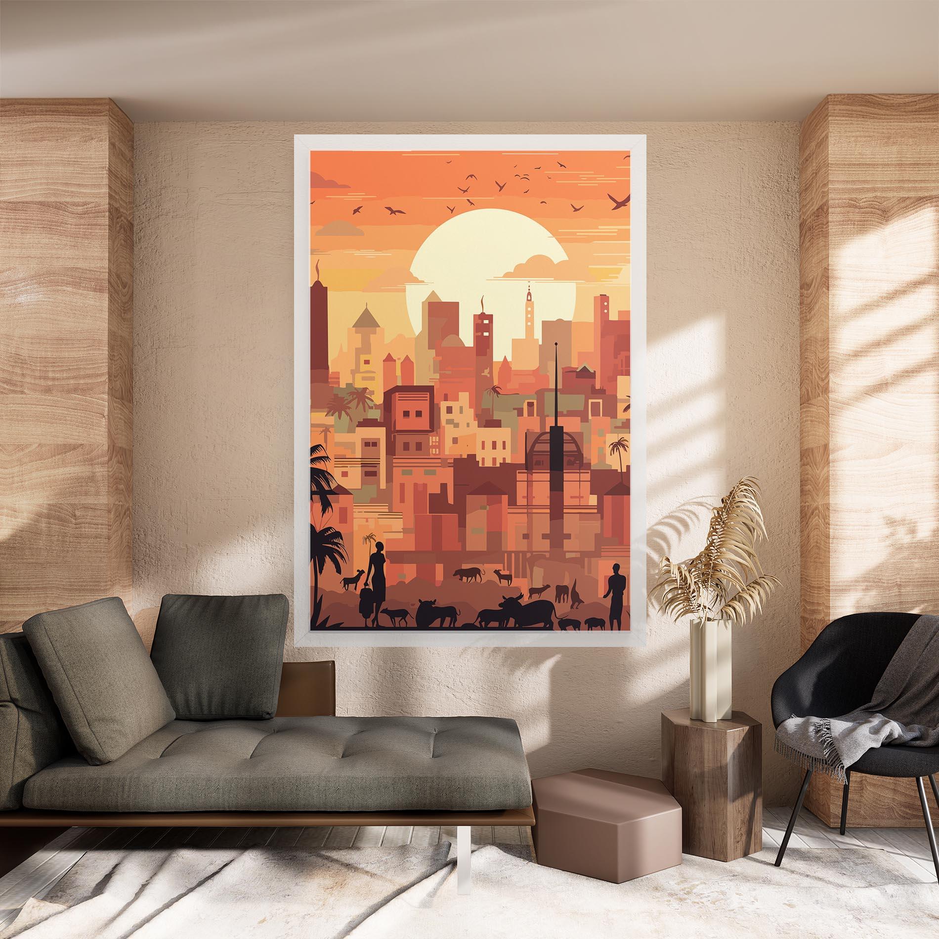 Vászonkép Africa City Sunset mockup 8