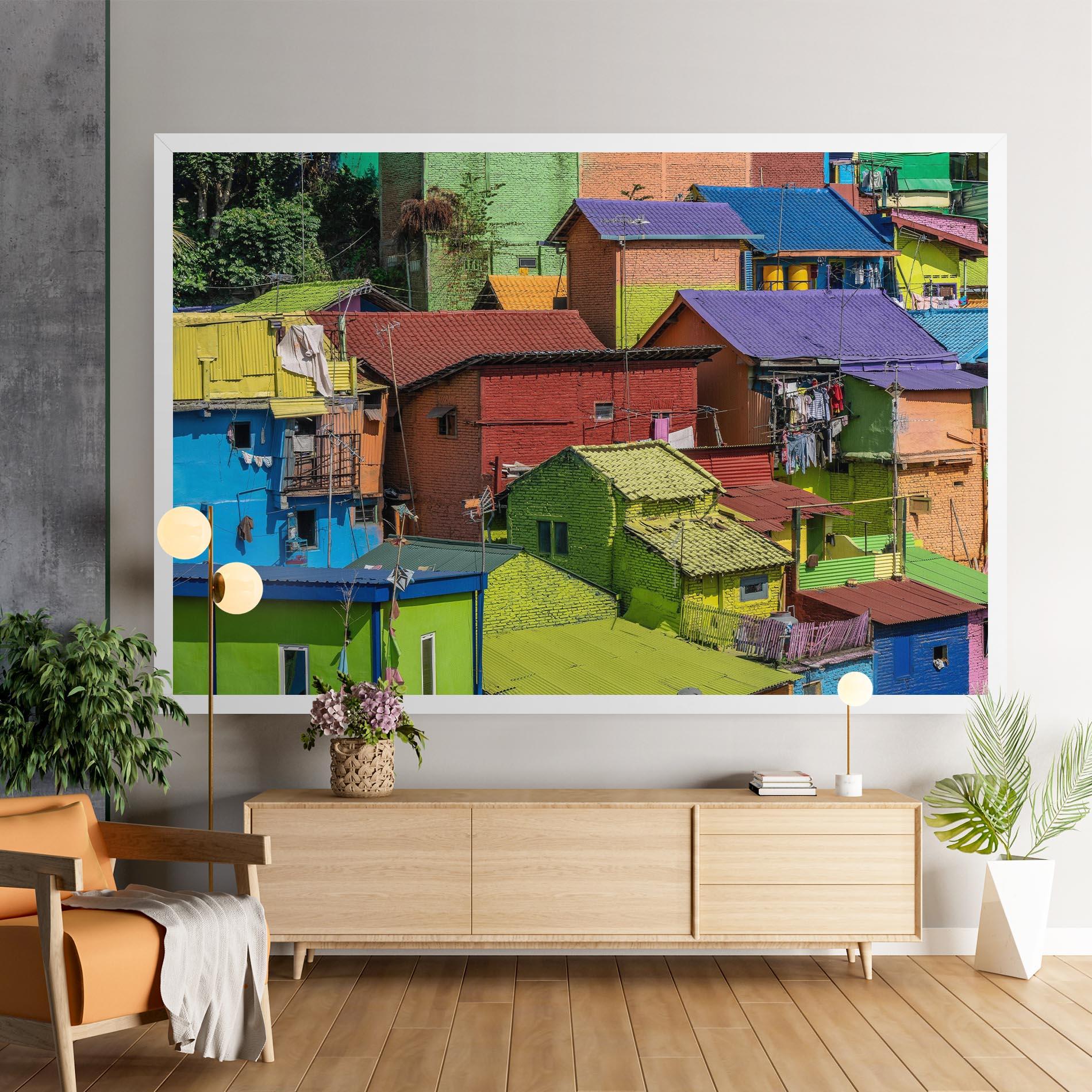 Vászonkép Colorful Small Houses mockup 9