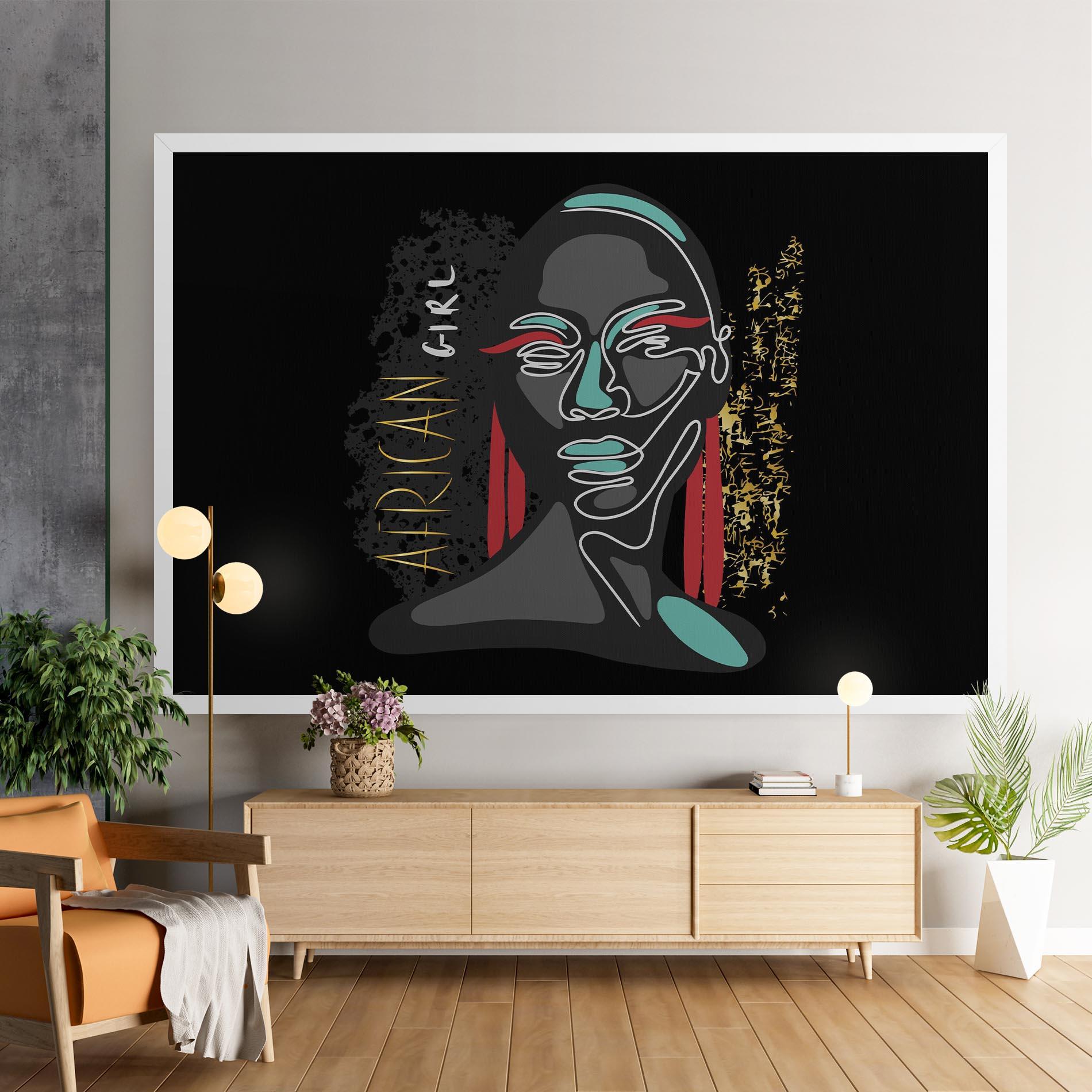 Vászonkép Gold African Girl mockup 9