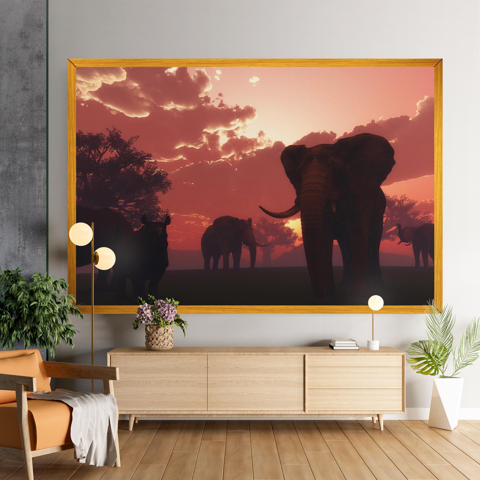 Vászonkép African Elephant View mockup 9