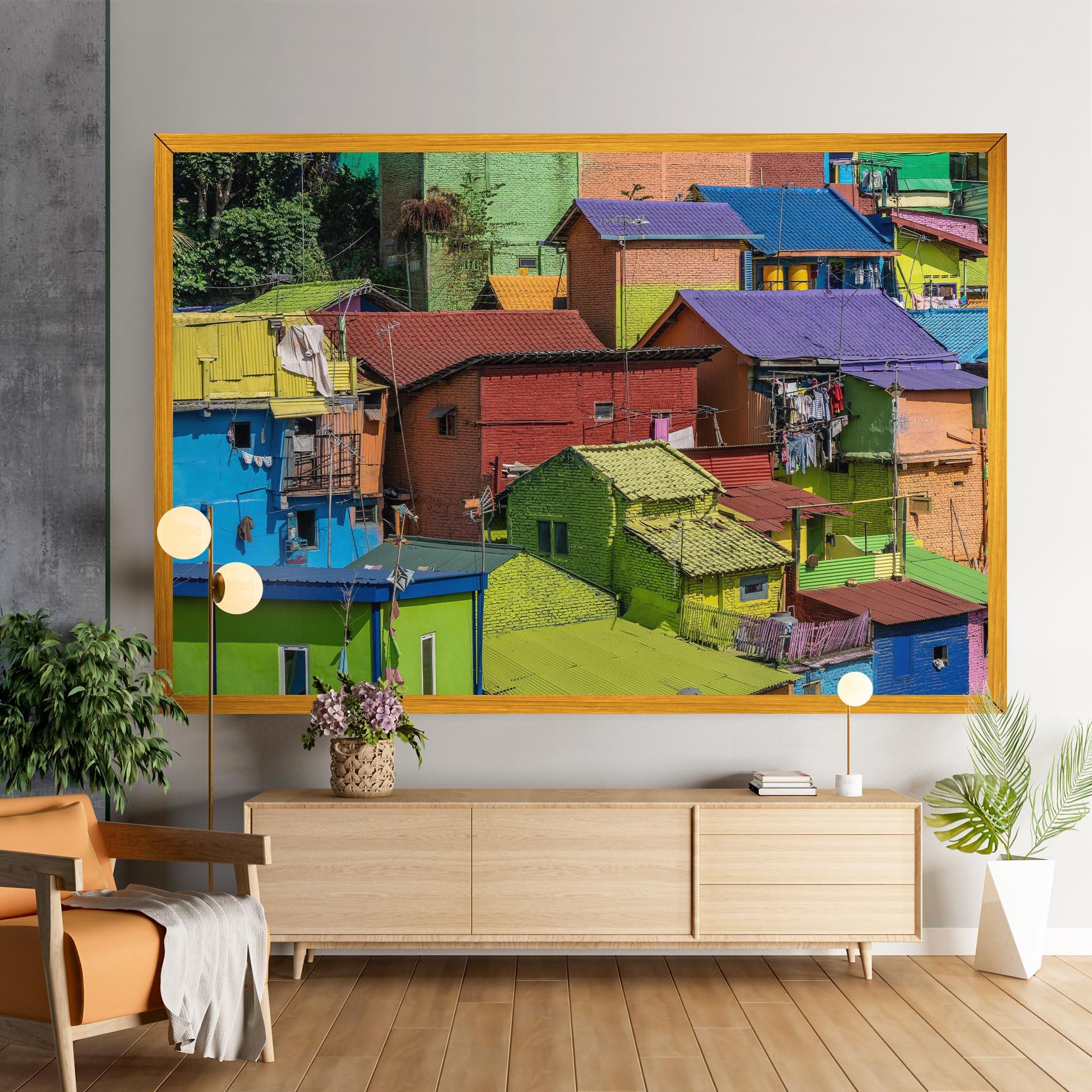 Vászonkép Colorful Small Houses mockup 9