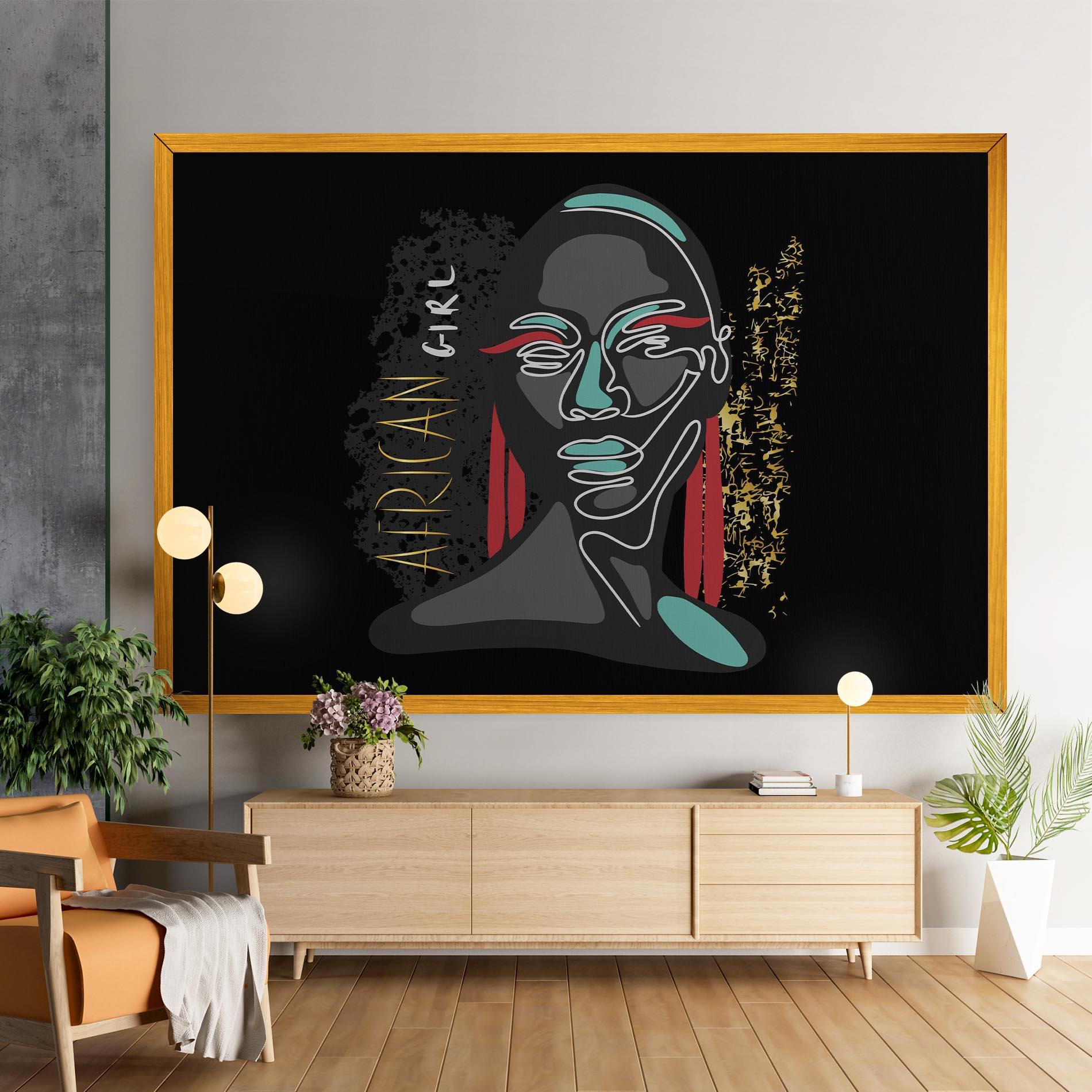 Vászonkép Gold African Girl mockup 9