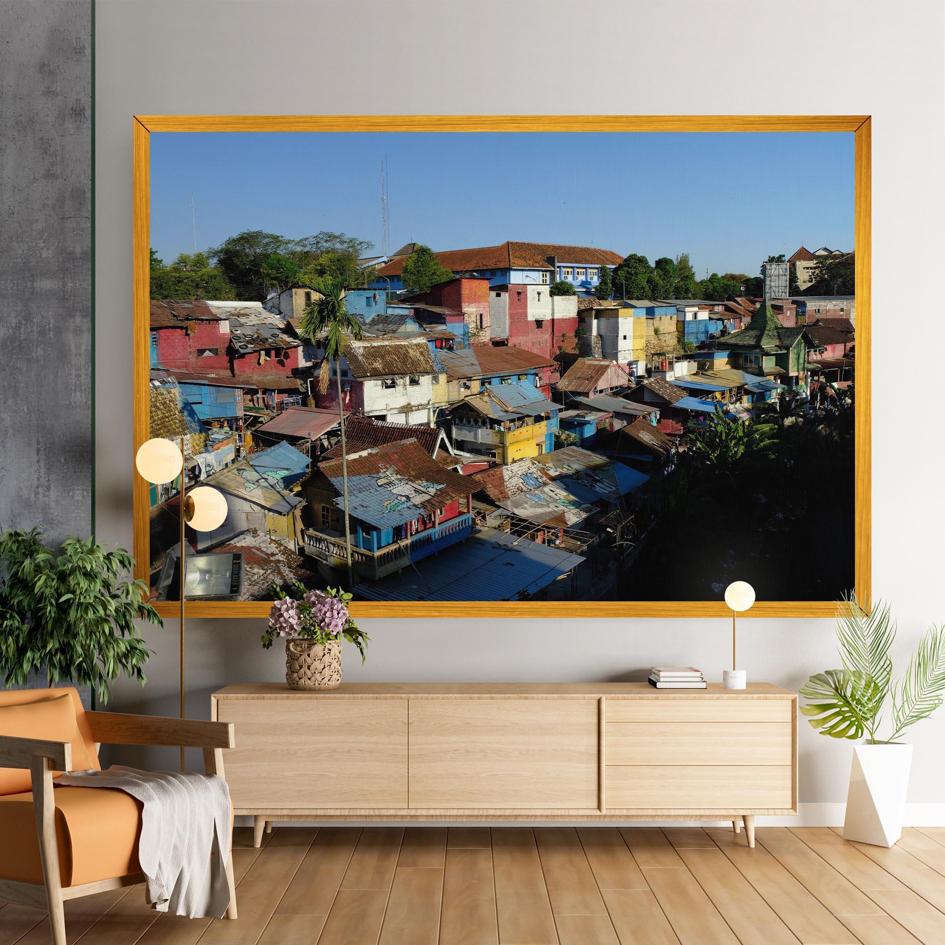 Vászonkép Slum Building mockup 9