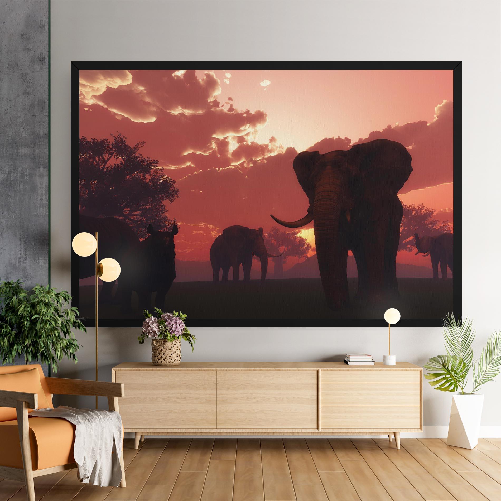 Vászonkép African Elephant View mockup 9