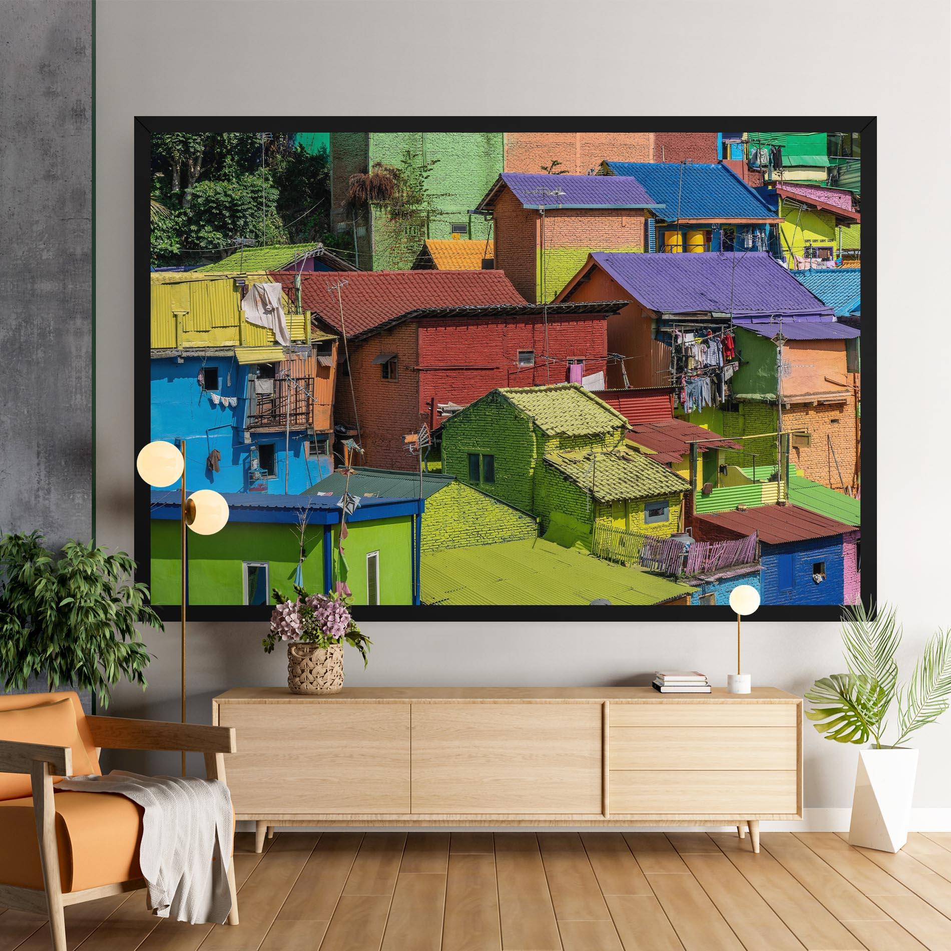 Vászonkép Colorful Small Houses mockup 9