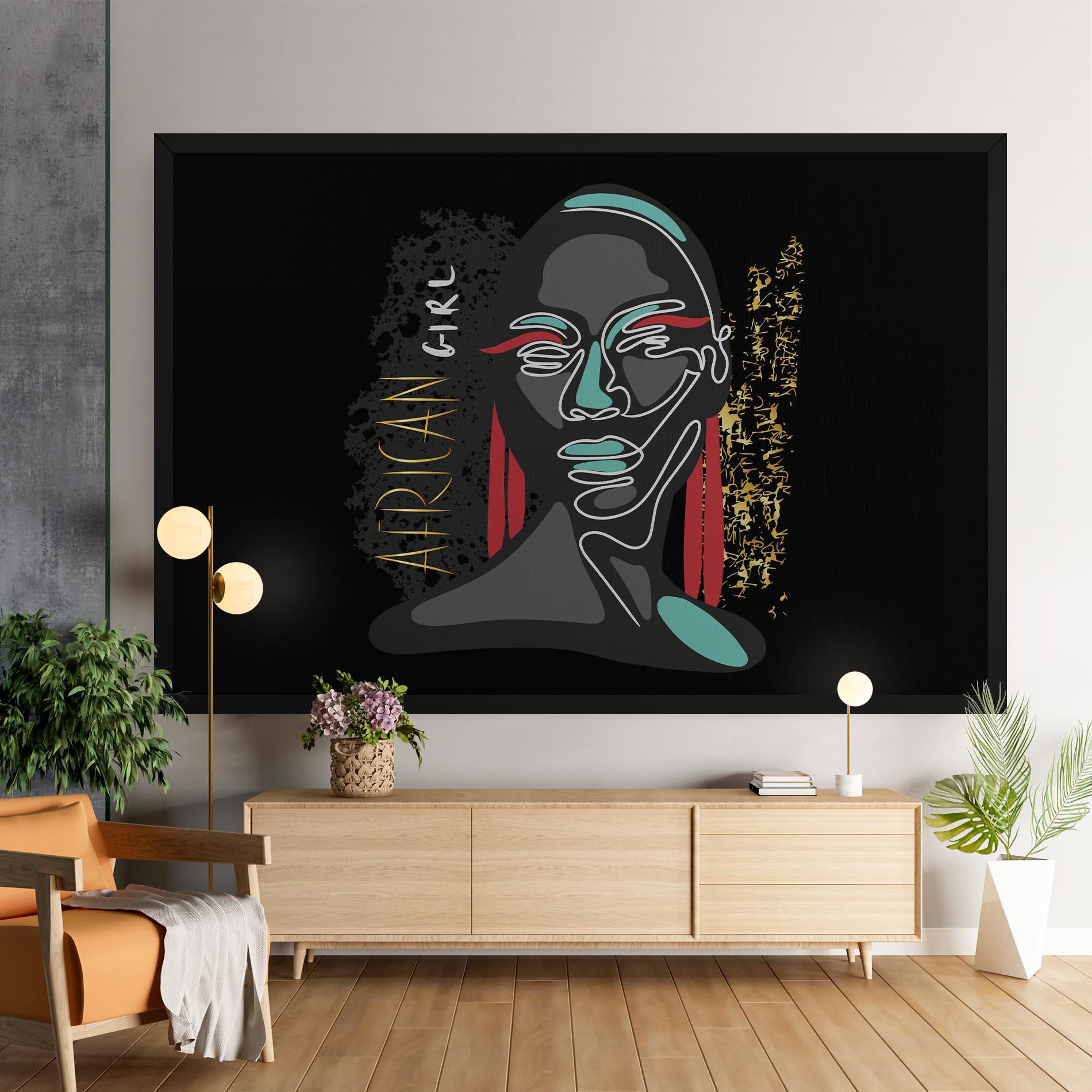 Vászonkép Gold African Girl mockup 9