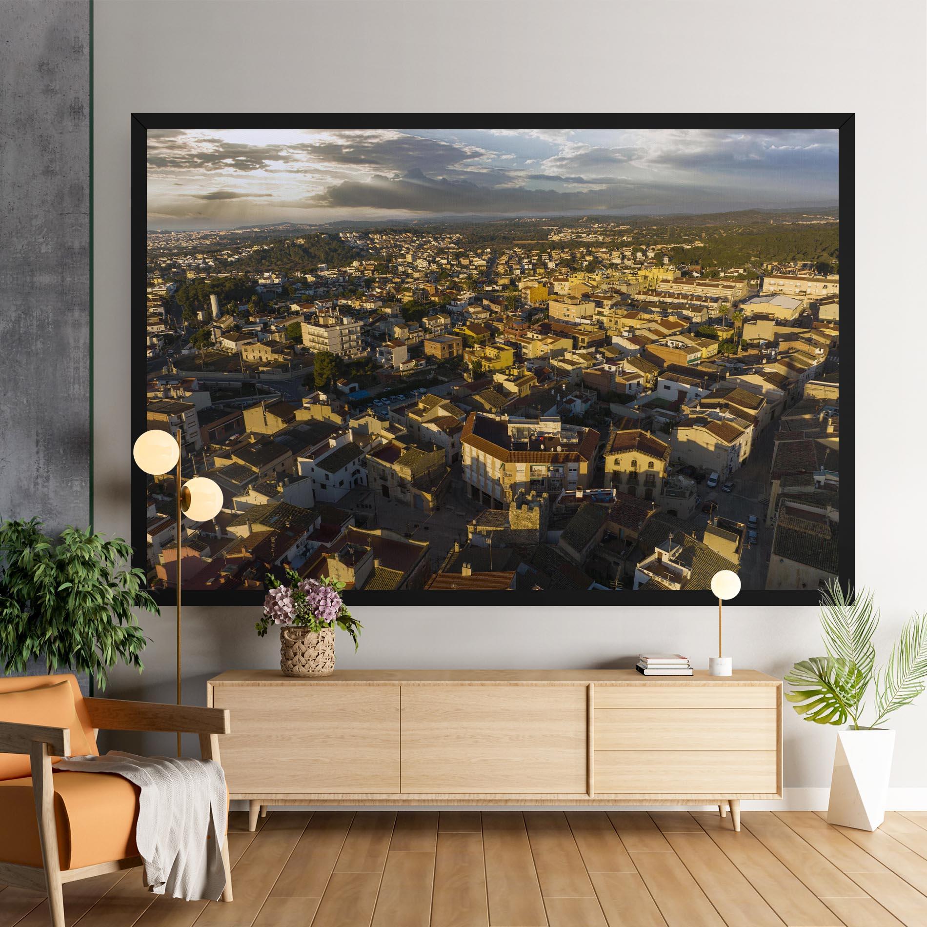 Vászonkép Streets Town Sunrise mockup 9