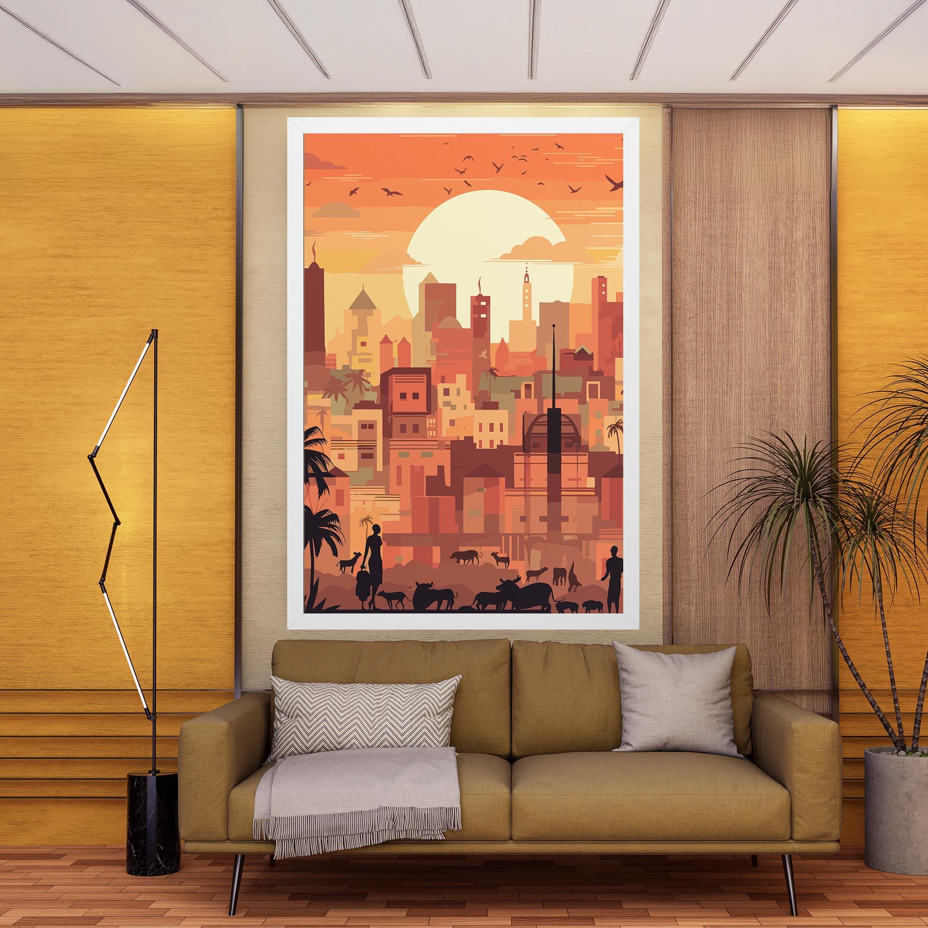 Vászonkép Africa City Sunset mockup 9