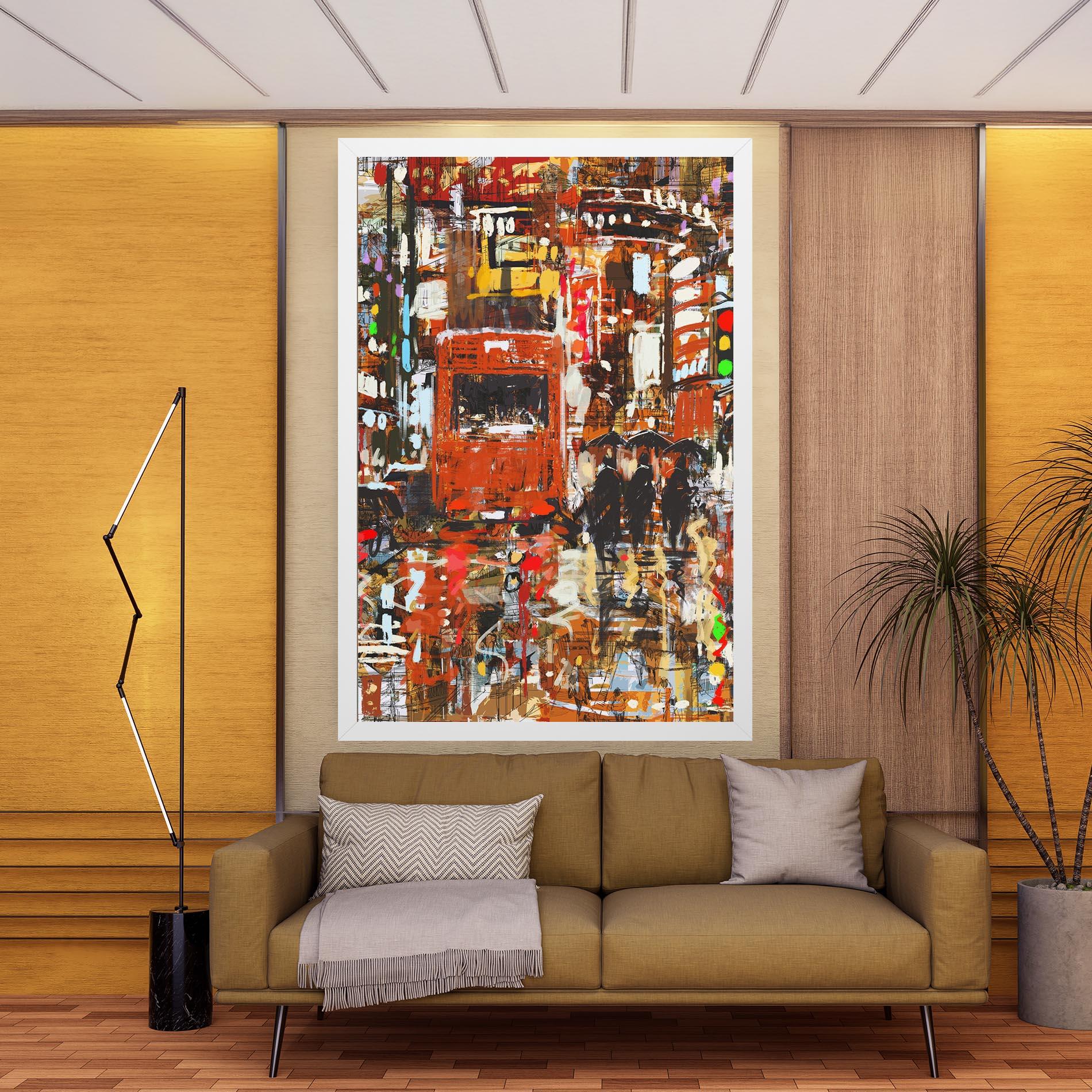 Vászonkép Seamless Colorful City mockup 9