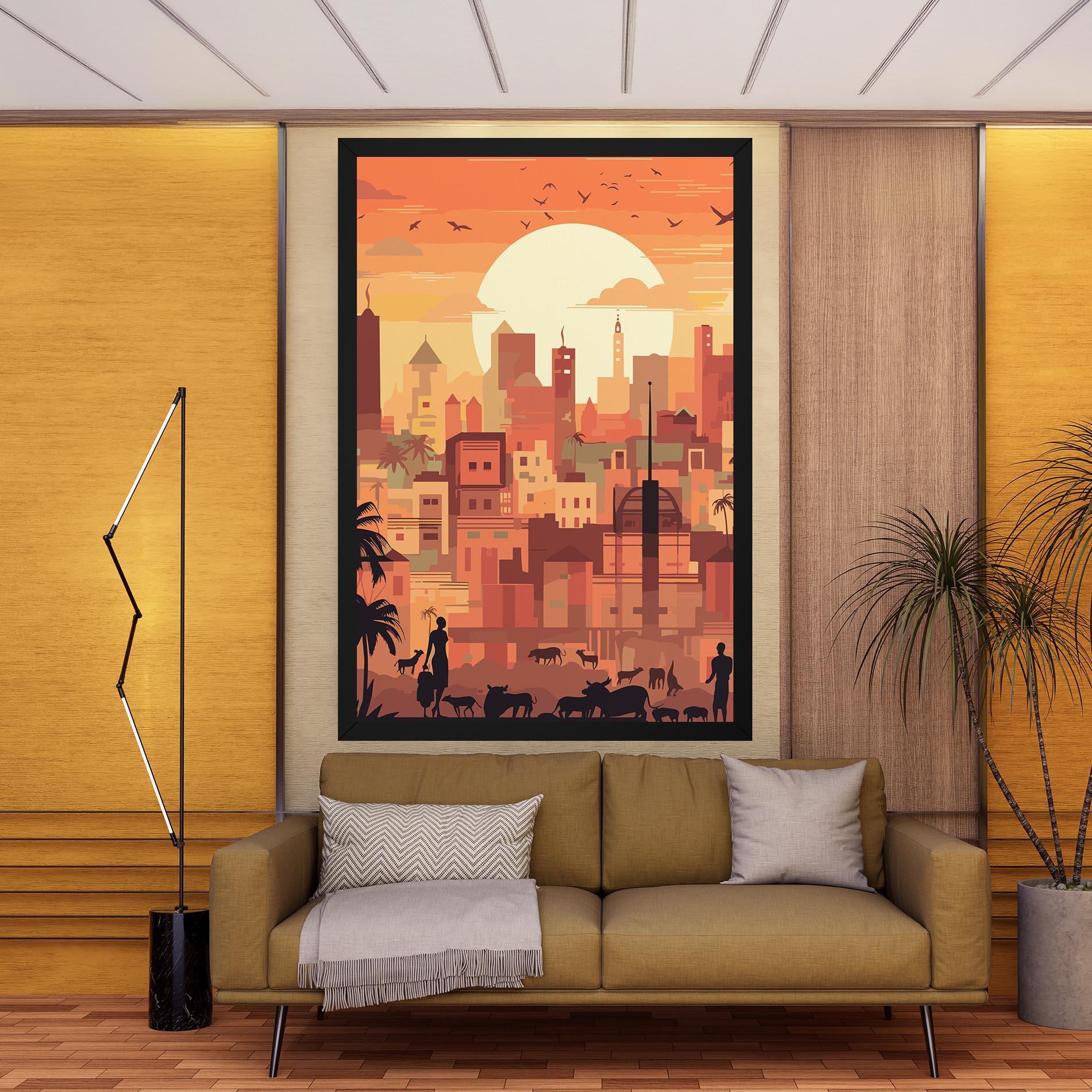 Vászonkép Africa City Sunset mockup 9