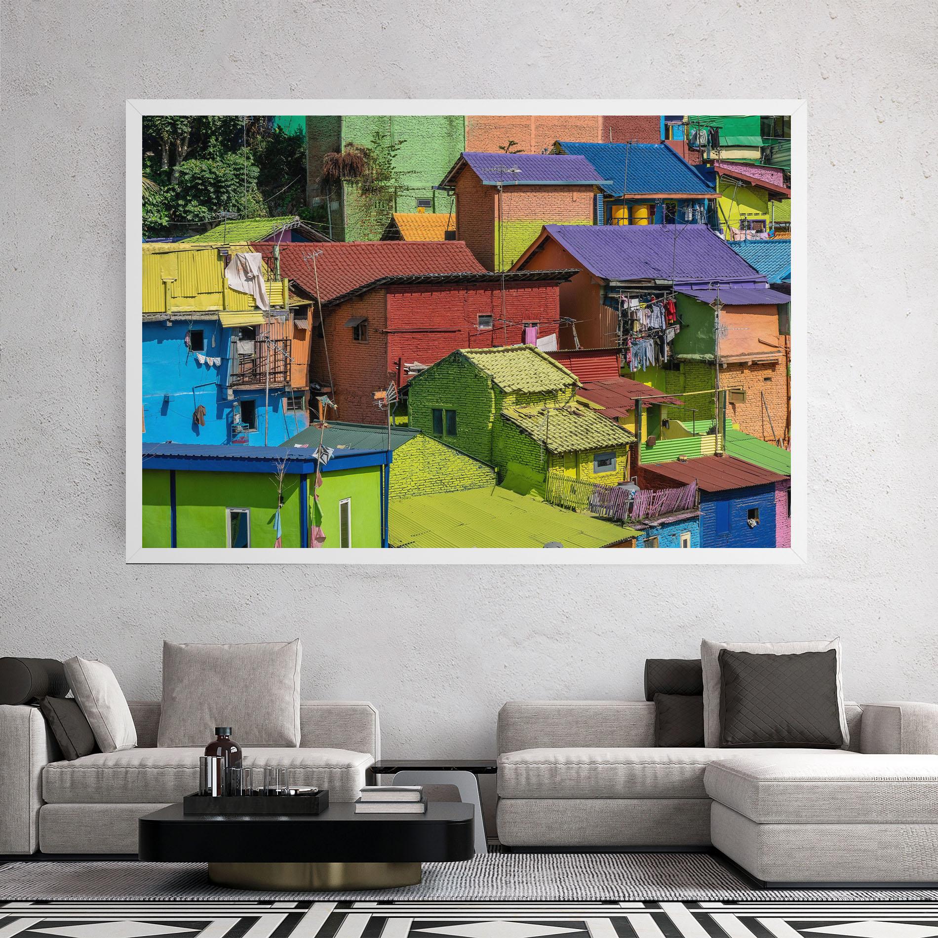 Vászonkép Colorful Small Houses mockup 2