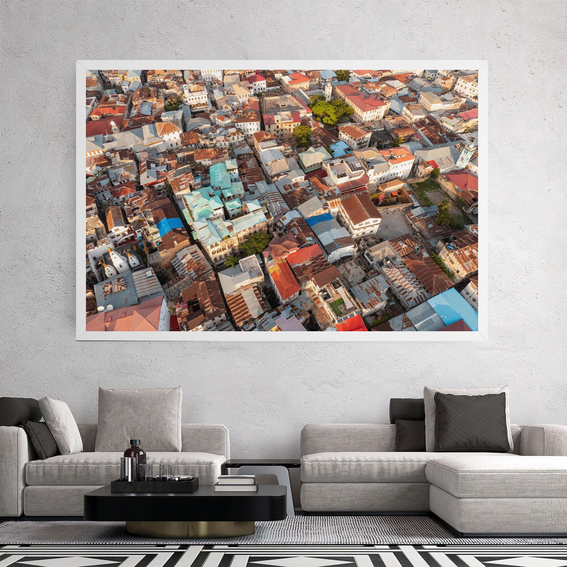 Vászonkép Island Tanzania Buildings mockup 2