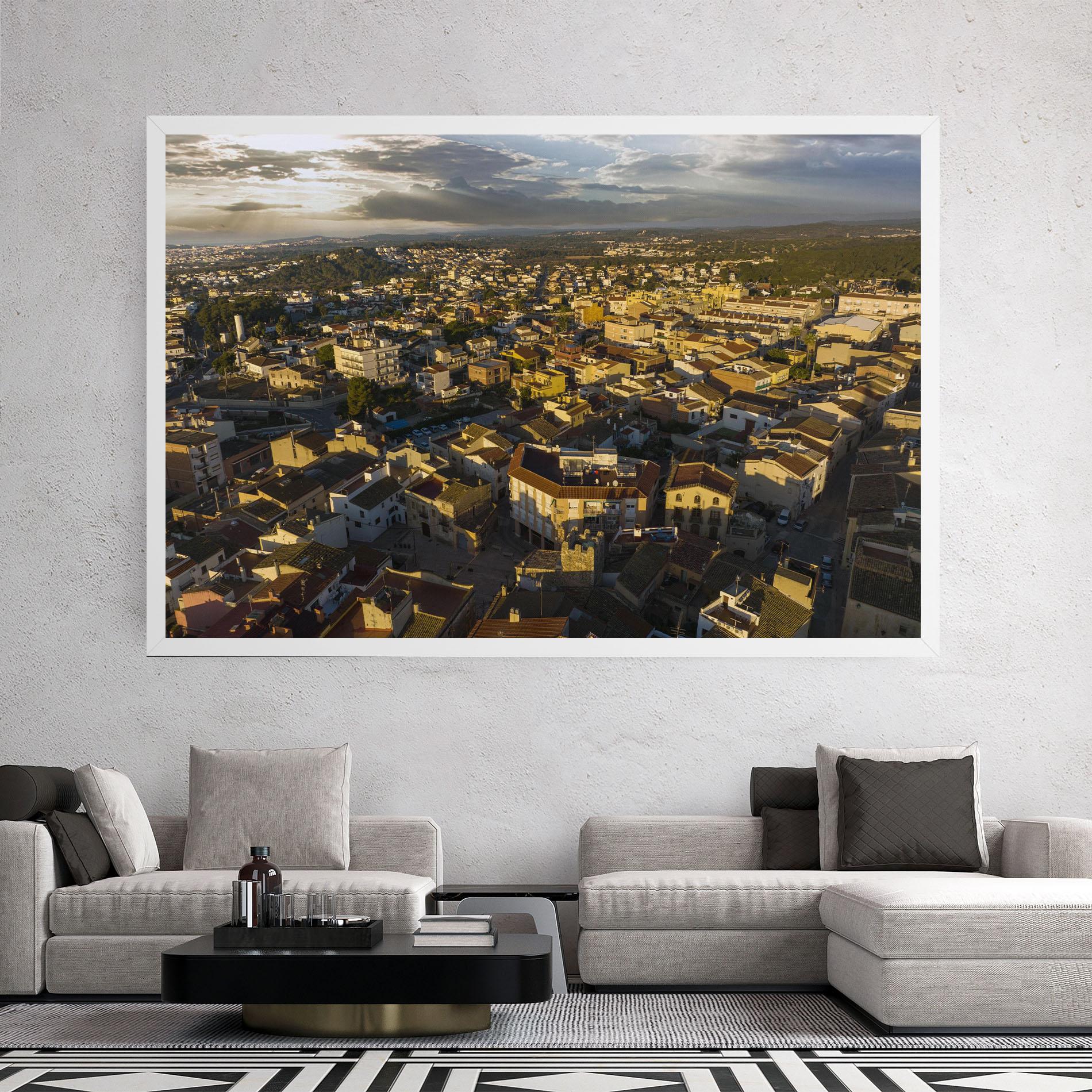 Vászonkép Streets Town Sunrise mockup 2