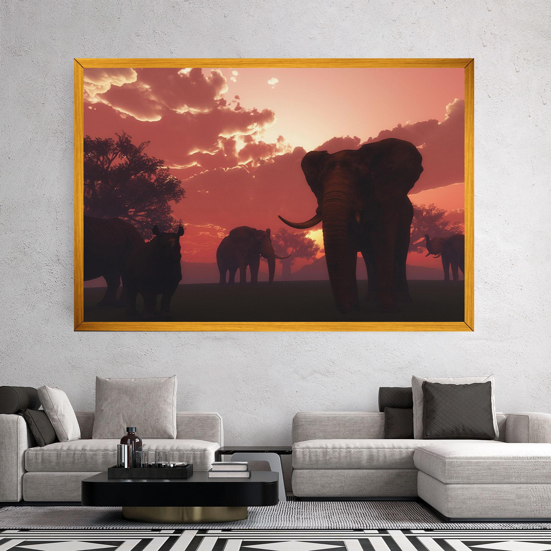 Vászonkép African Elephant View mockup 2