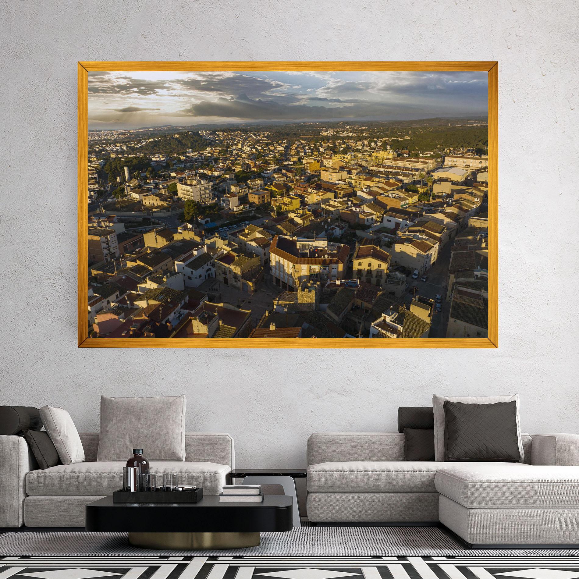 Vászonkép Streets Town Sunrise mockup 2