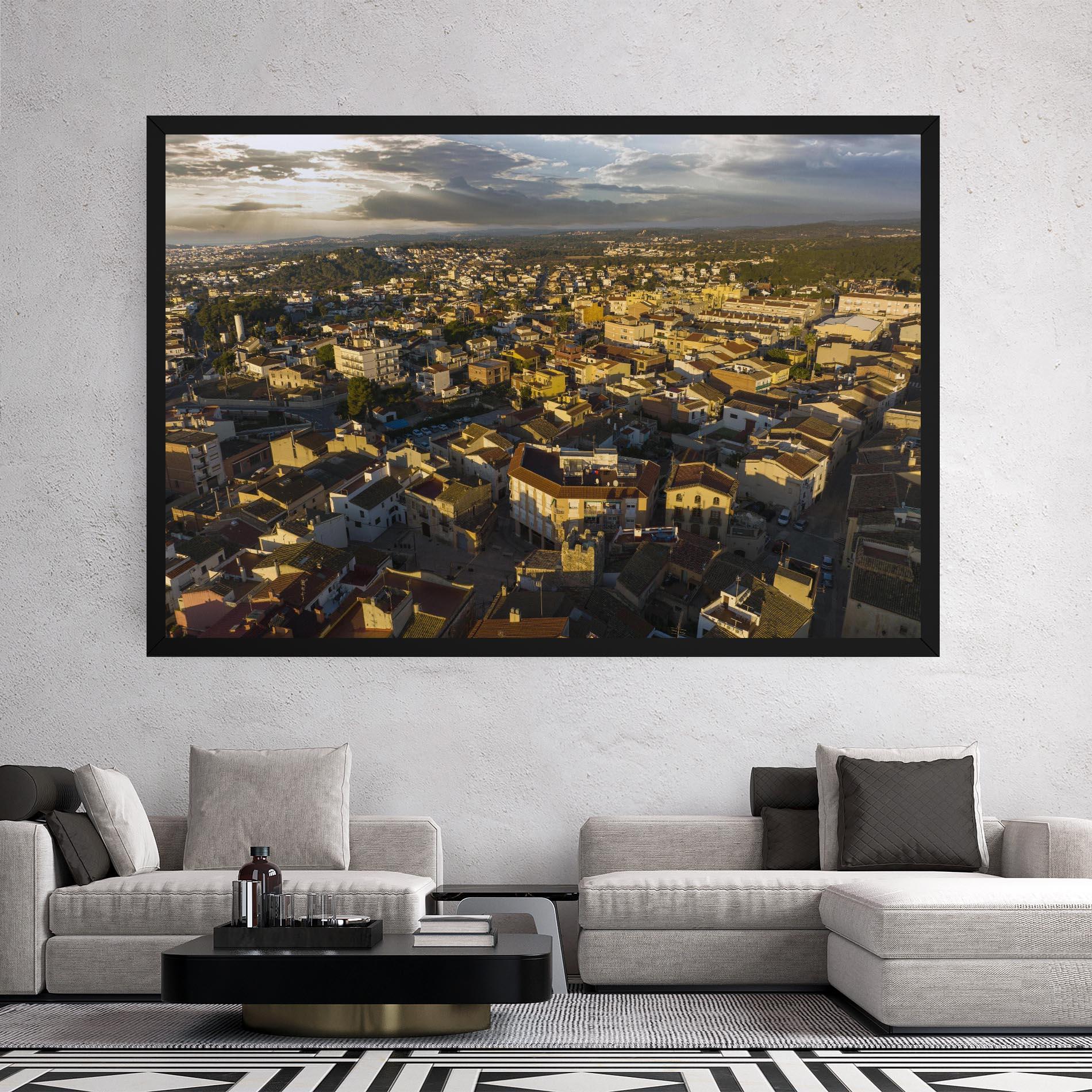 Vászonkép Streets Town Sunrise mockup 2