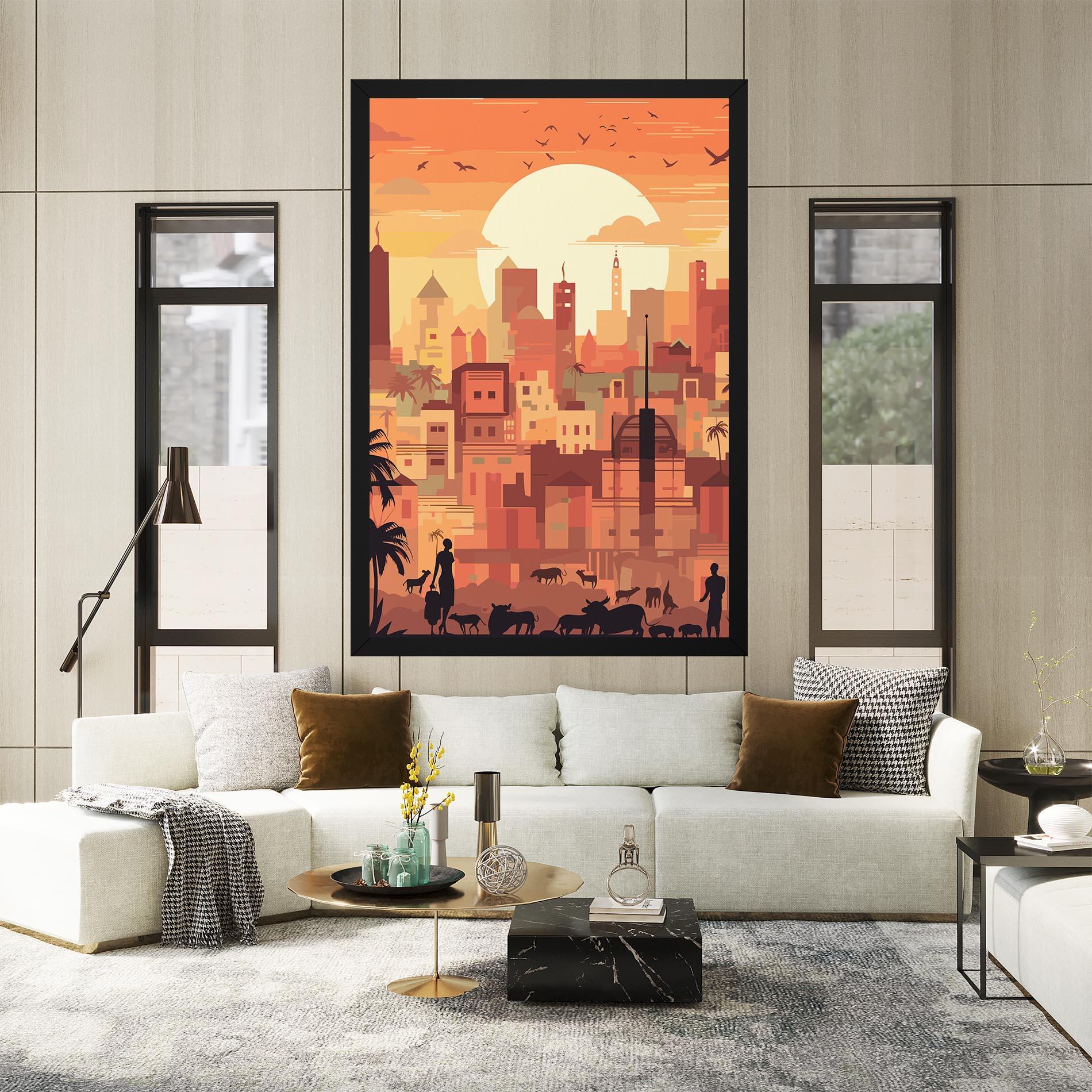 Vászonkép Africa City Sunset mockup 2