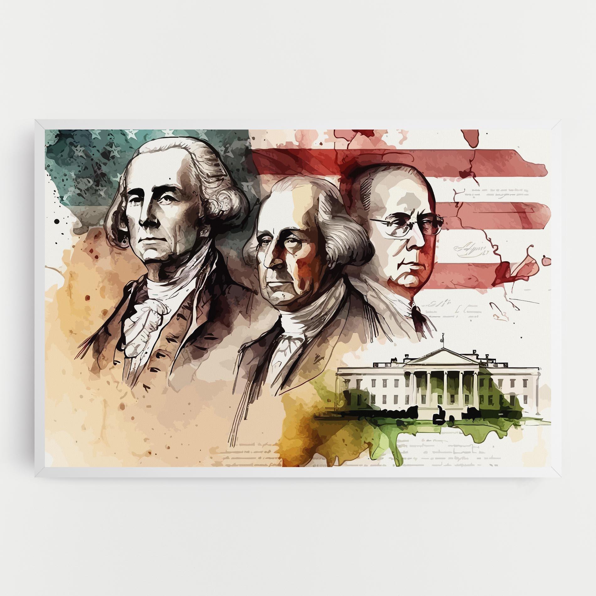 Vászonkép American Art Flag mockup 0