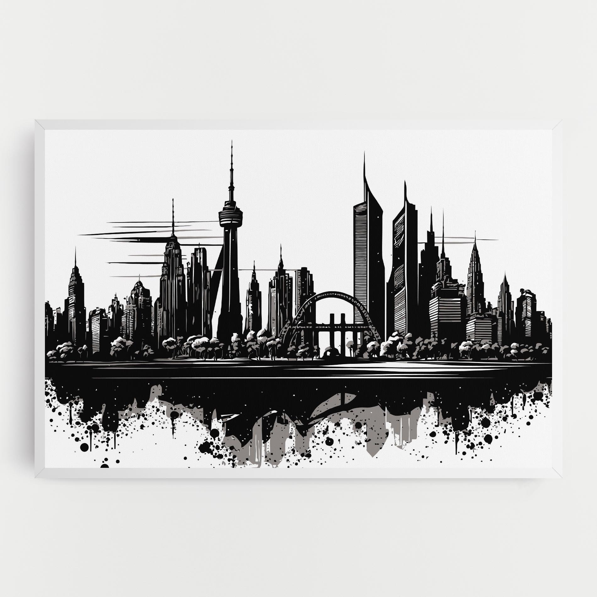 Vászonkép Black Ink City mockup 0