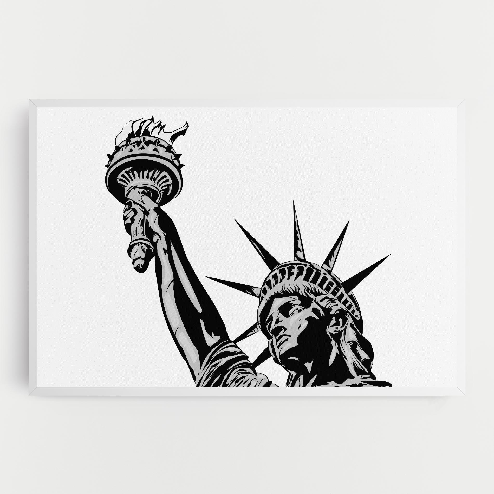 Vászonkép Liberty Statue Head mockup 0