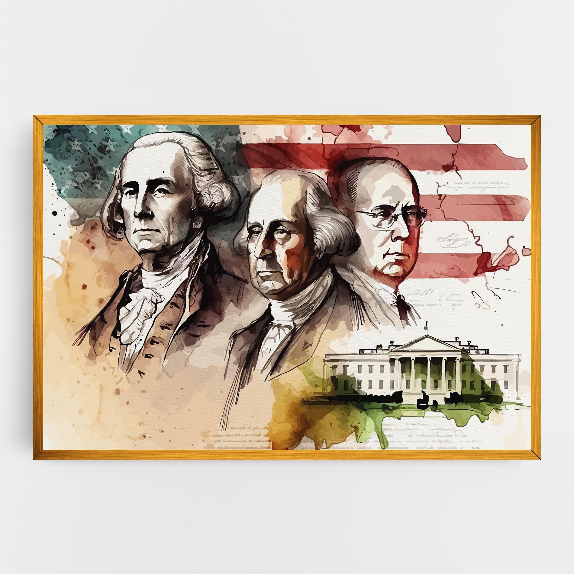 Vászonkép American Art Flag mockup 0