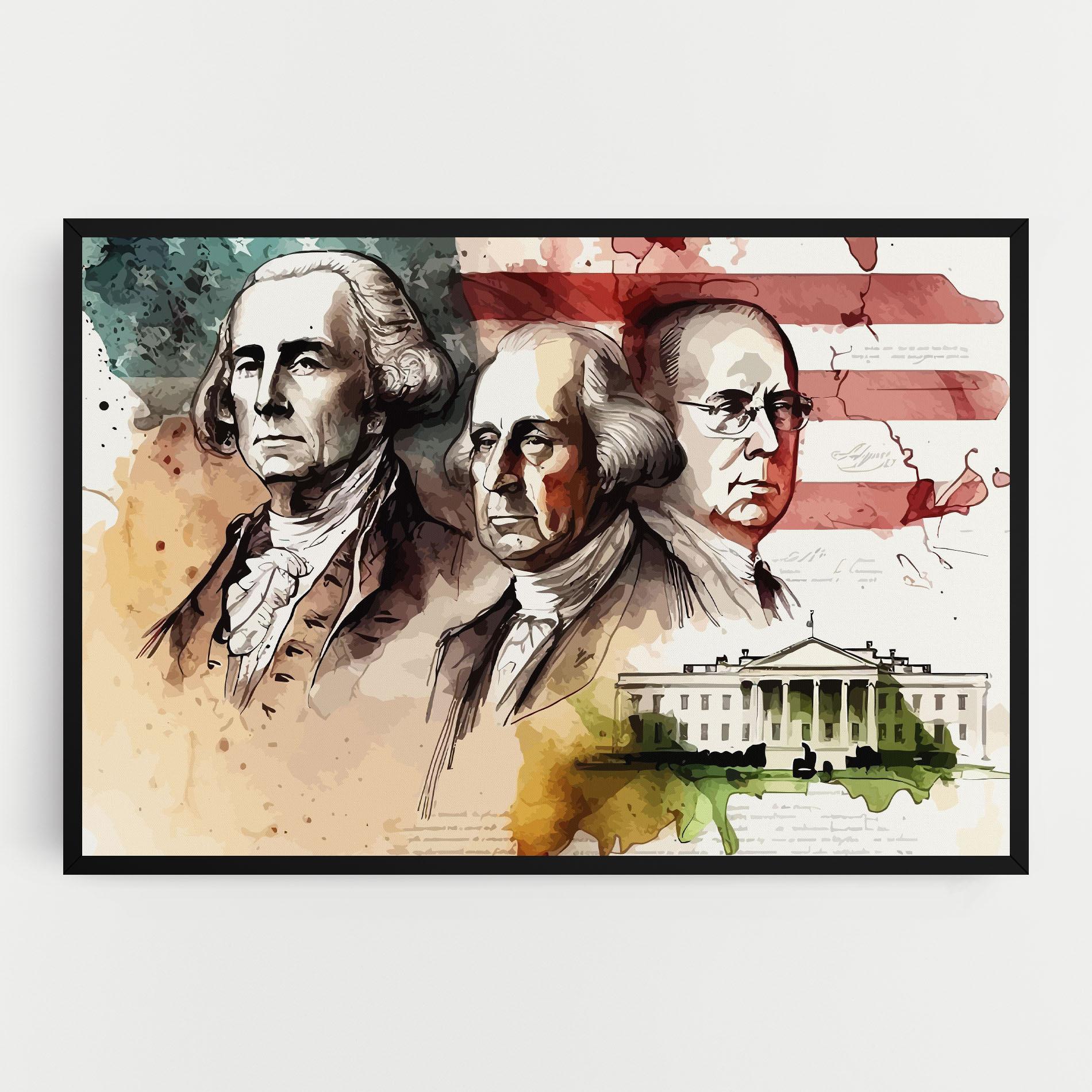 Vászonkép American Art Flag mockup 0