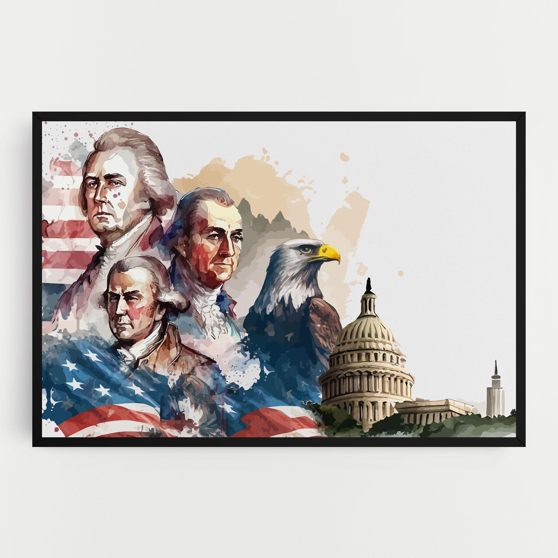 Vászonkép American Flag Art mockup 0