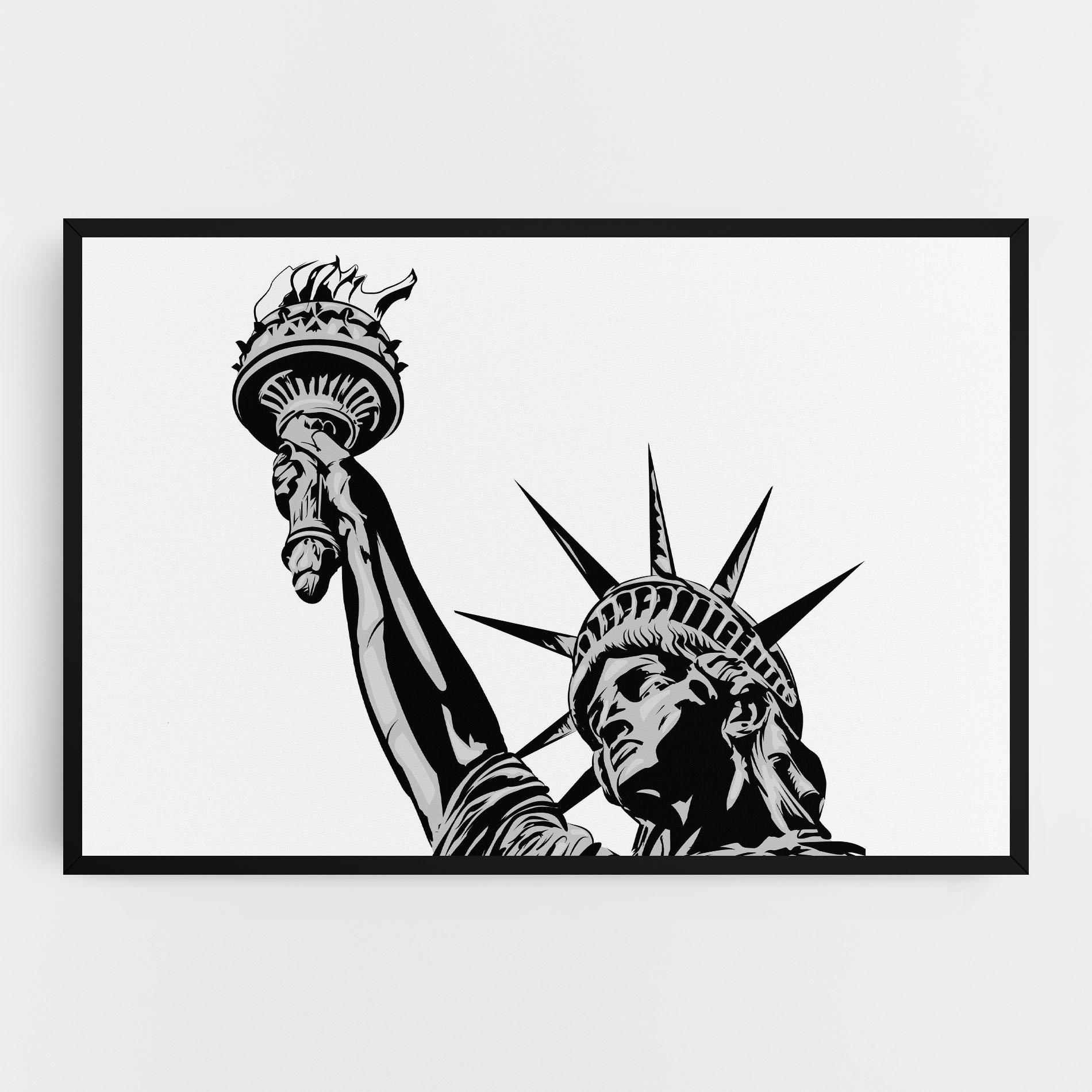 Vászonkép Liberty Statue Head mockup 0