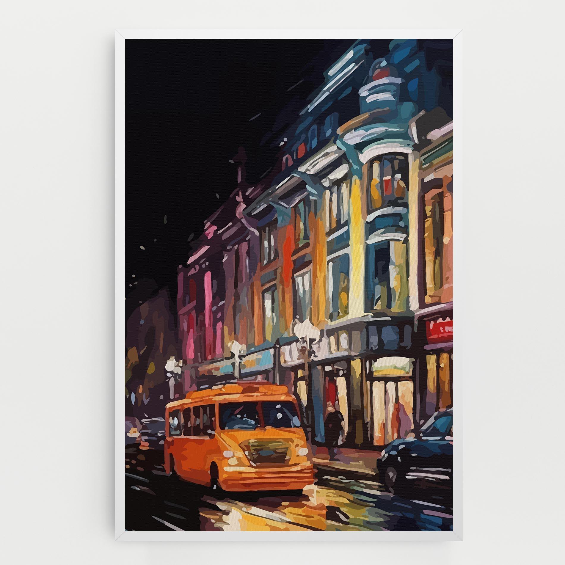 Vászonkép Yellow Car City Art mockup 0