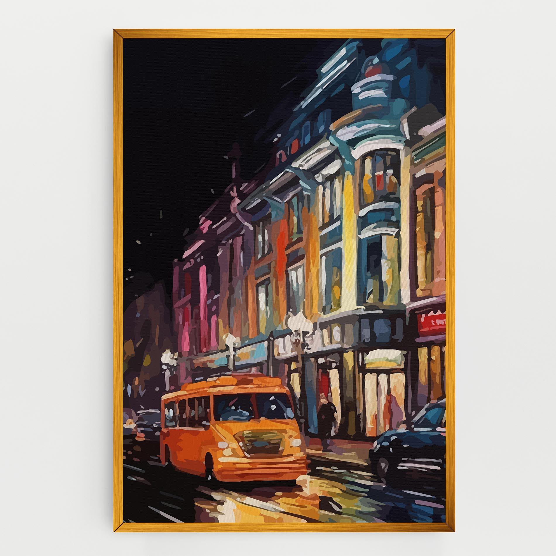 Vászonkép Yellow Car City Art mockup 0