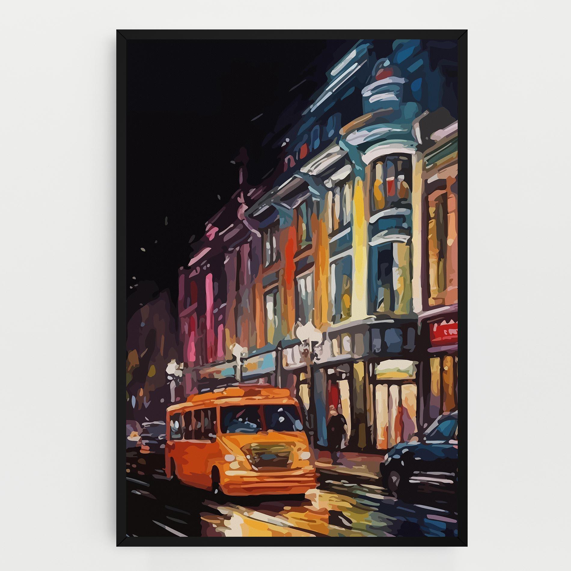 Vászonkép Yellow Car City Art mockup 0