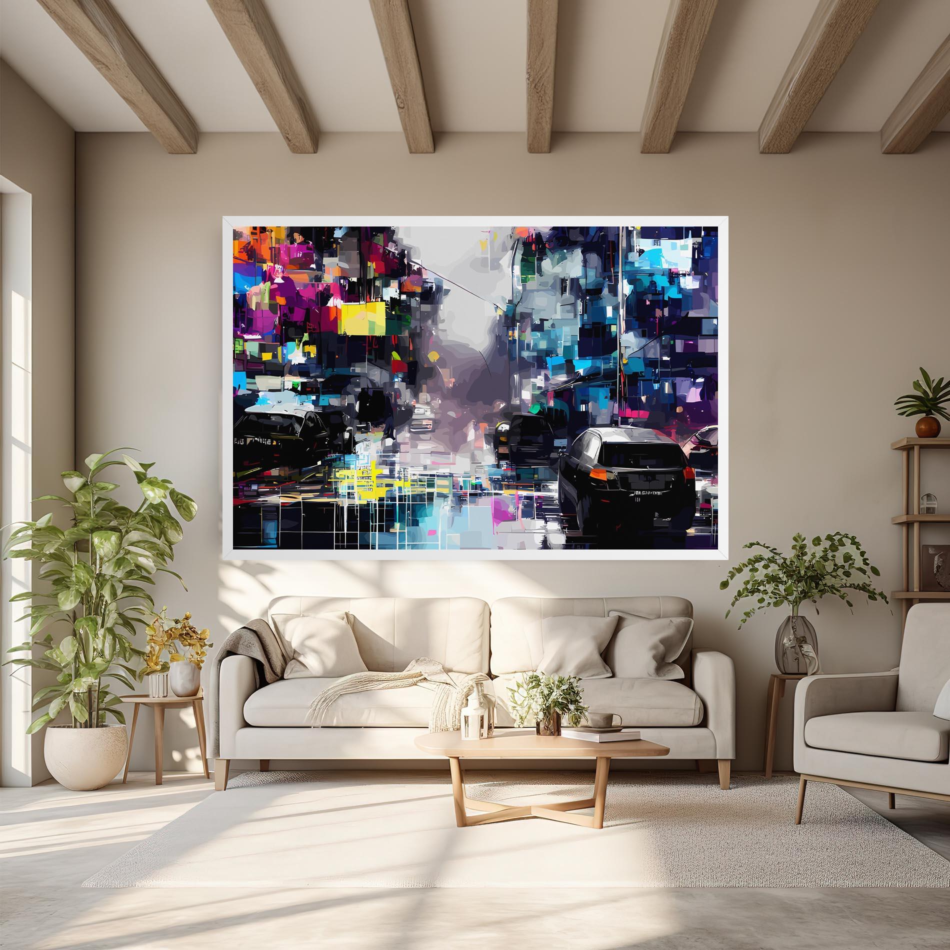 Vászonkép Grunge City Street mockup 6