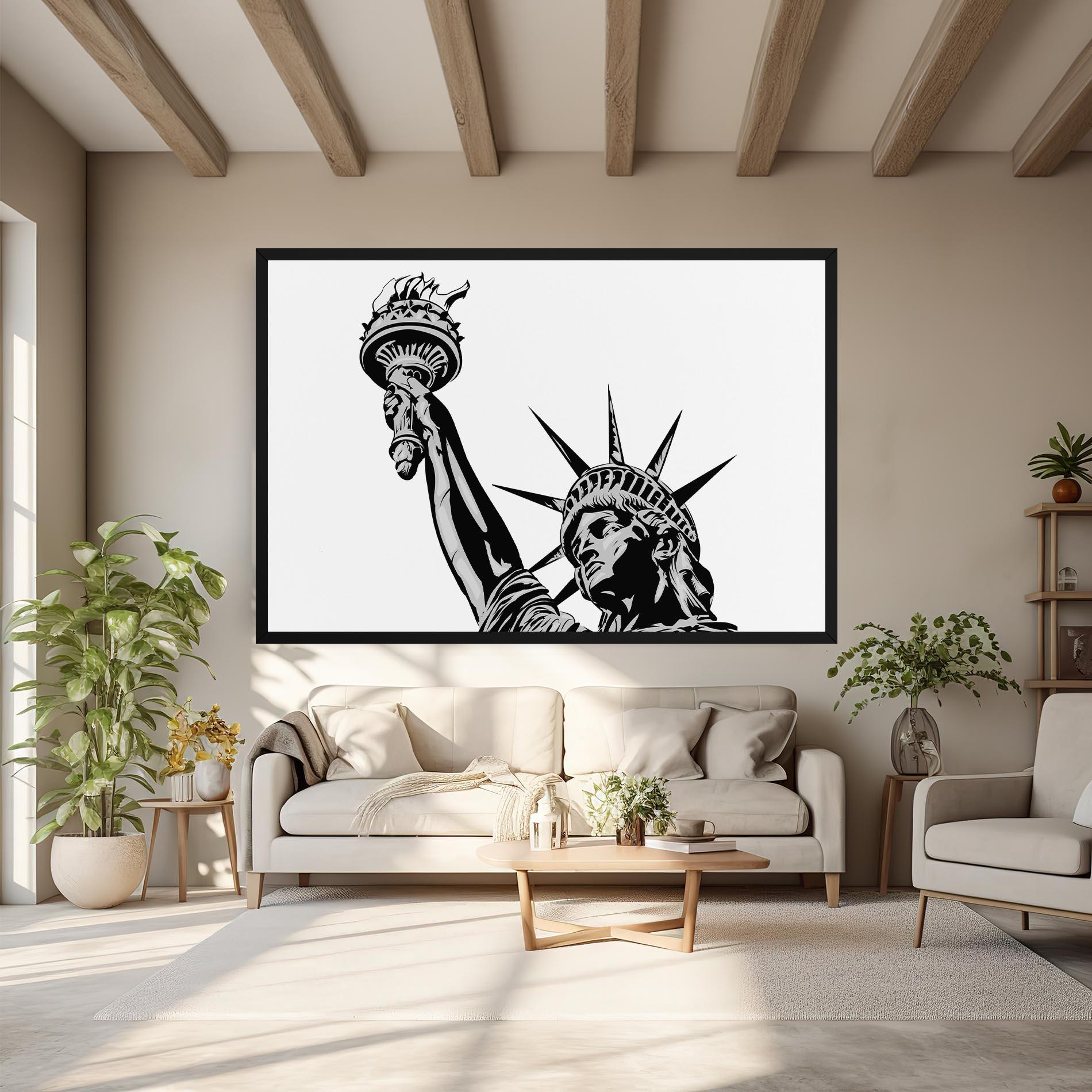 Vászonkép Liberty Statue Head mockup 6