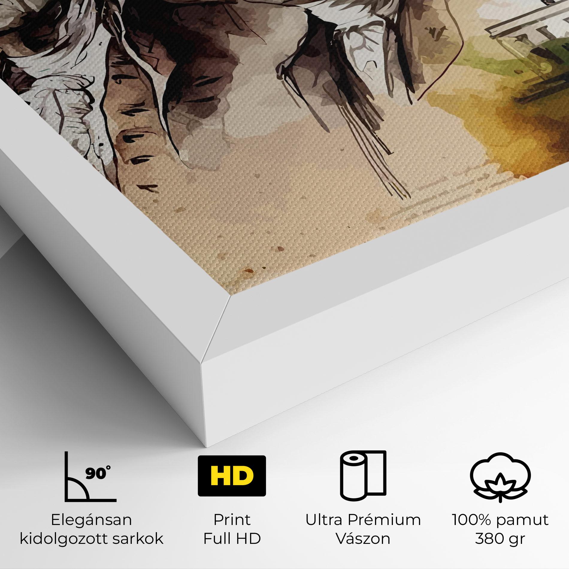 Vászonkép American Art Flag mockup 4